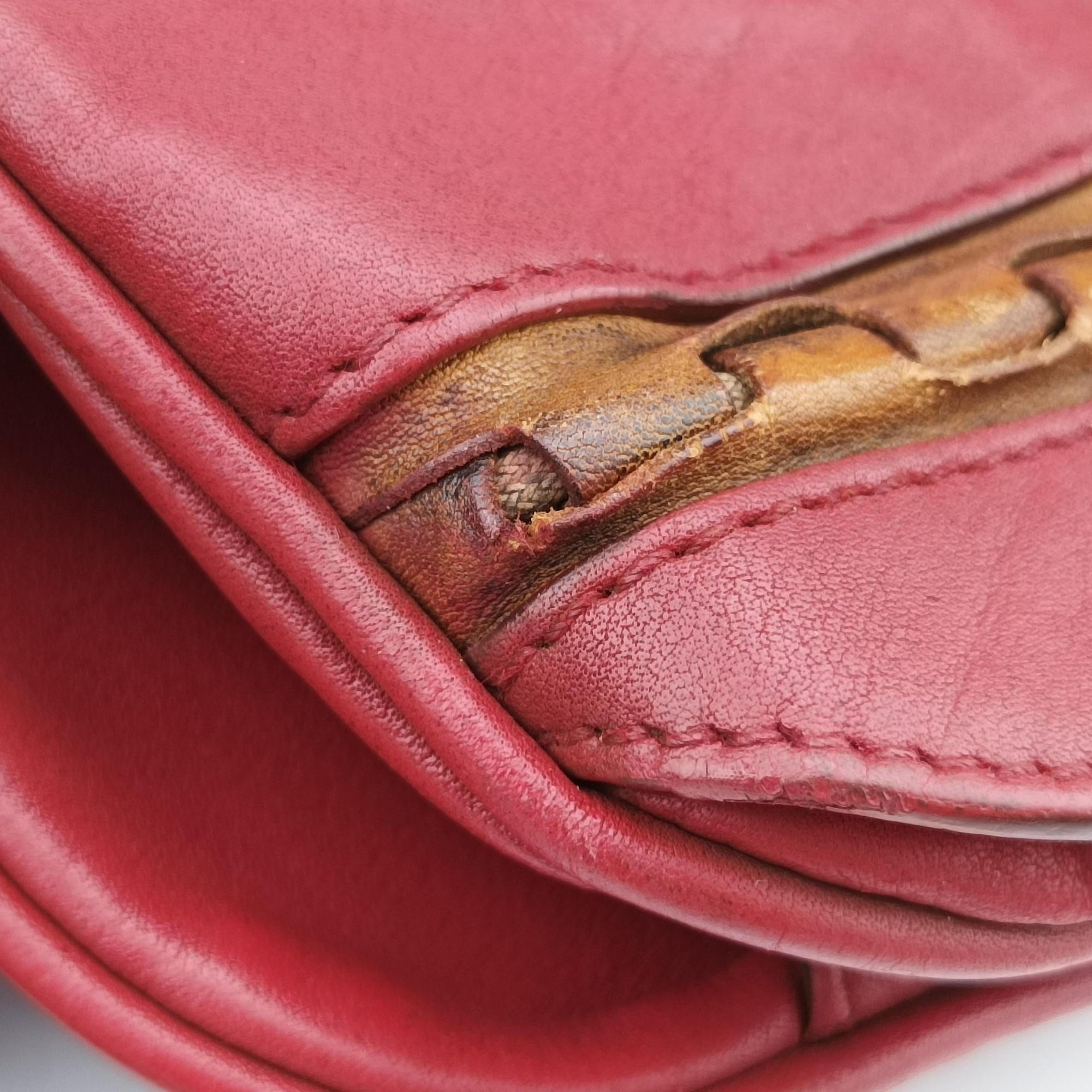 Pre-owned Christian Dior Gaucho Red Leather  handbag | stylenewstar
