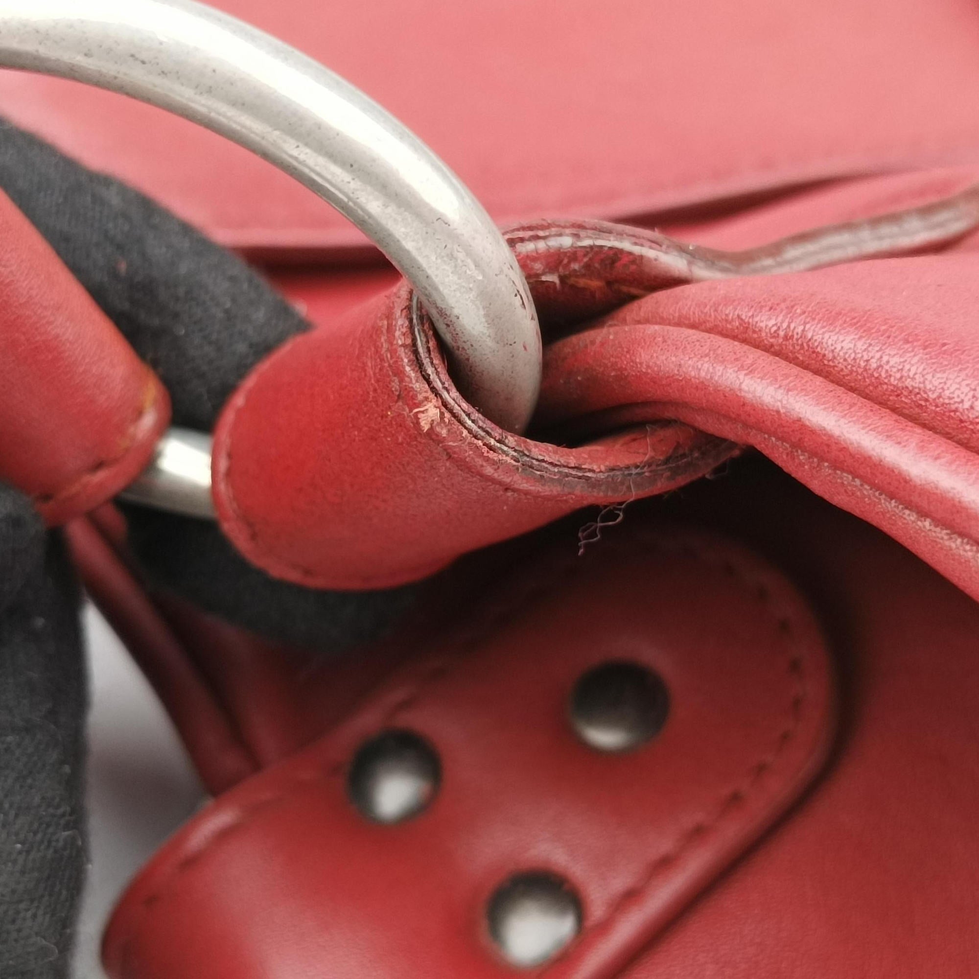 Pre-owned Christian Dior Gaucho Red Leather  handbag | stylenewstar
