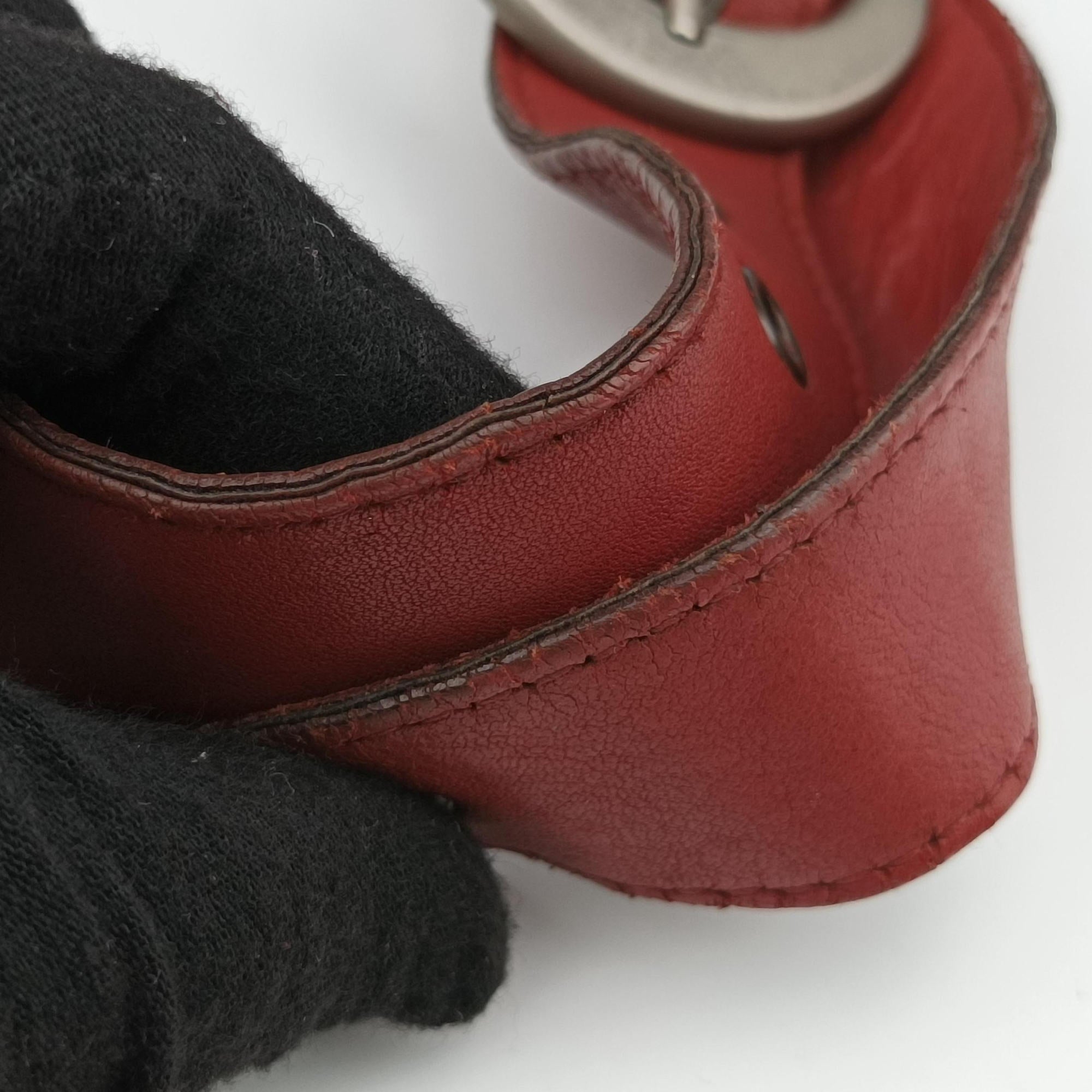 Pre-owned Christian Dior Gaucho Red Leather  handbag | stylenewstar