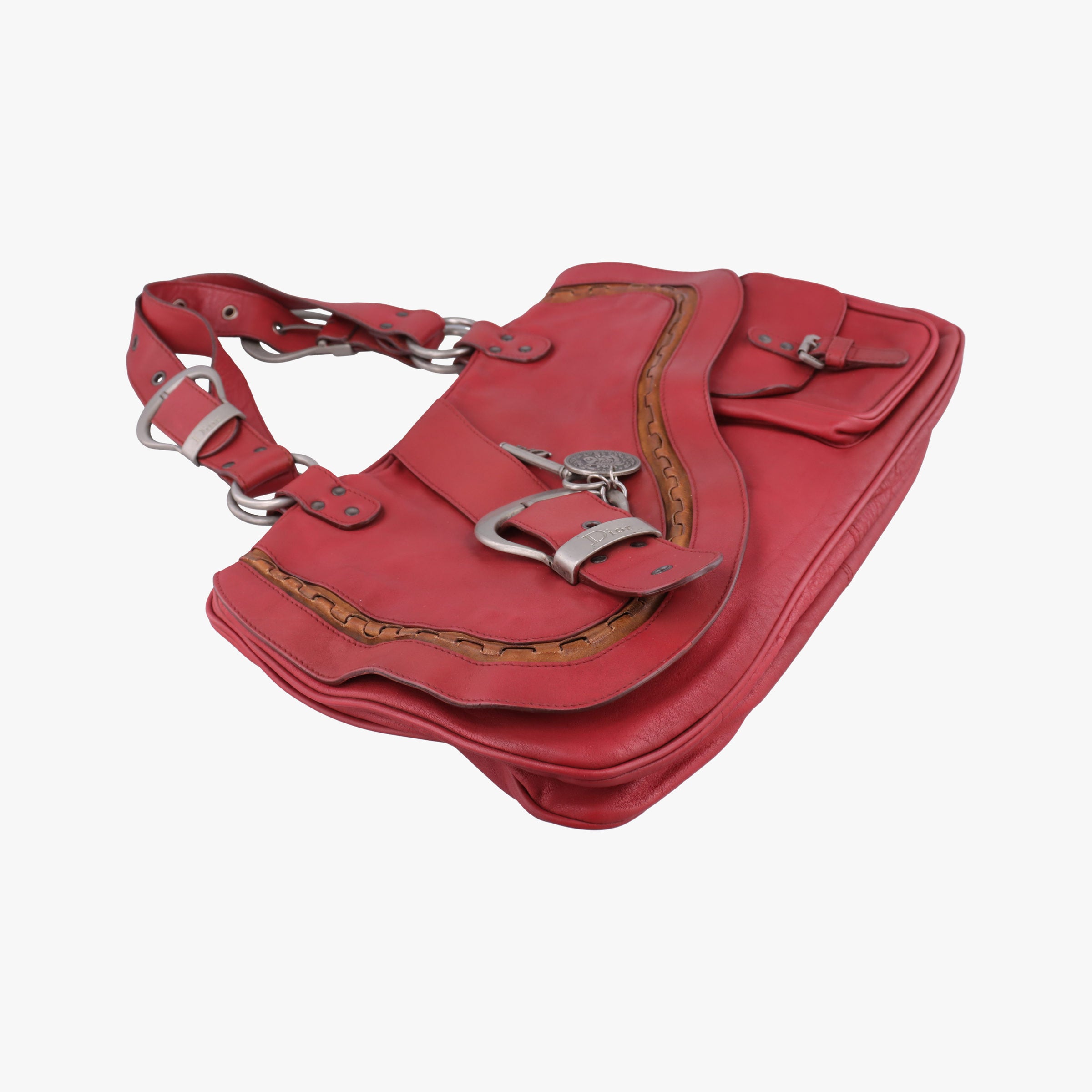 Pre-owned Christian Dior Gaucho Red Leather  handbag | stylenewstar