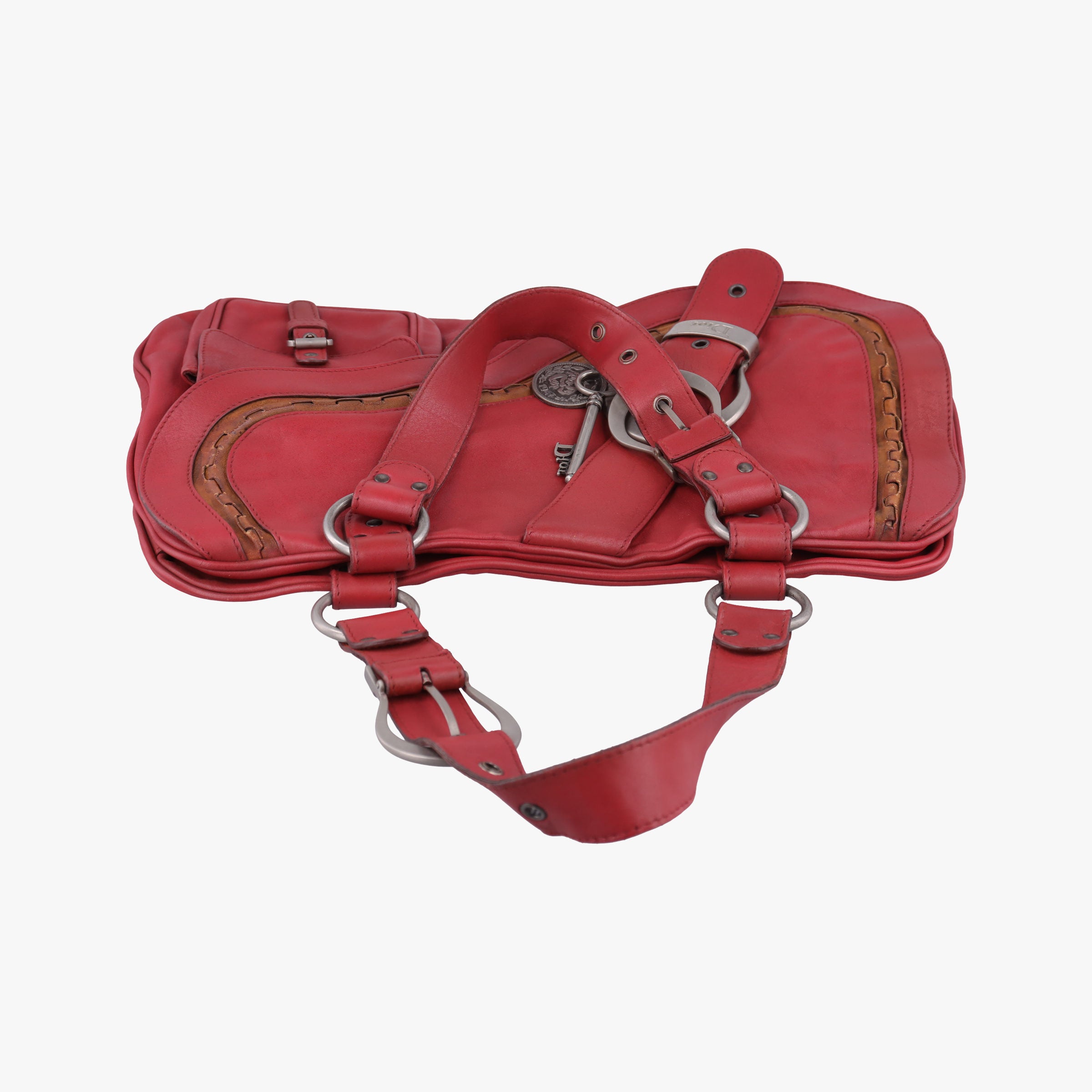 Pre-owned Christian Dior Gaucho Red Leather  handbag | stylenewstar