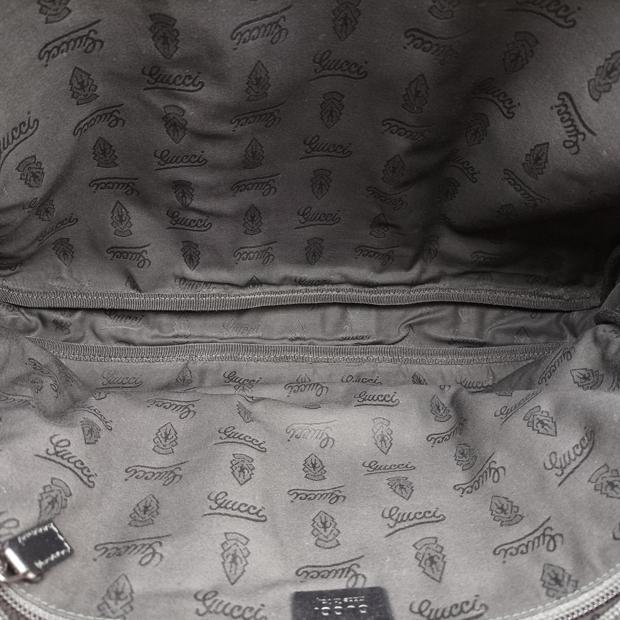 Pre-owned Gucci GG Imprime Briefcase Black PVC coated canvas x leather 201480 handbag | stylenewstar