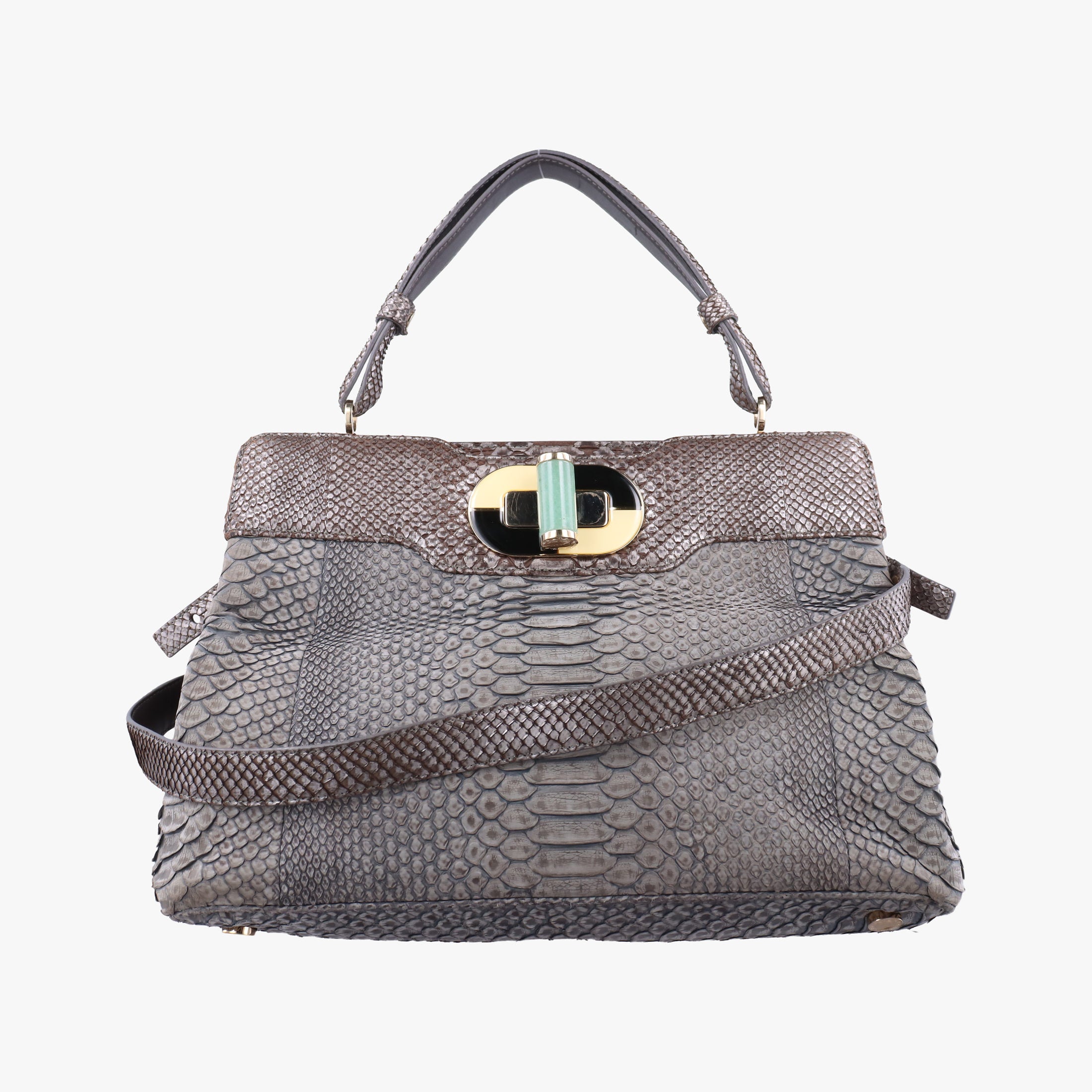 Secondhand Bvlgari Python Isabella Rossellini Gray Multicolor snakeskin  shoulderbag | stylenewstar