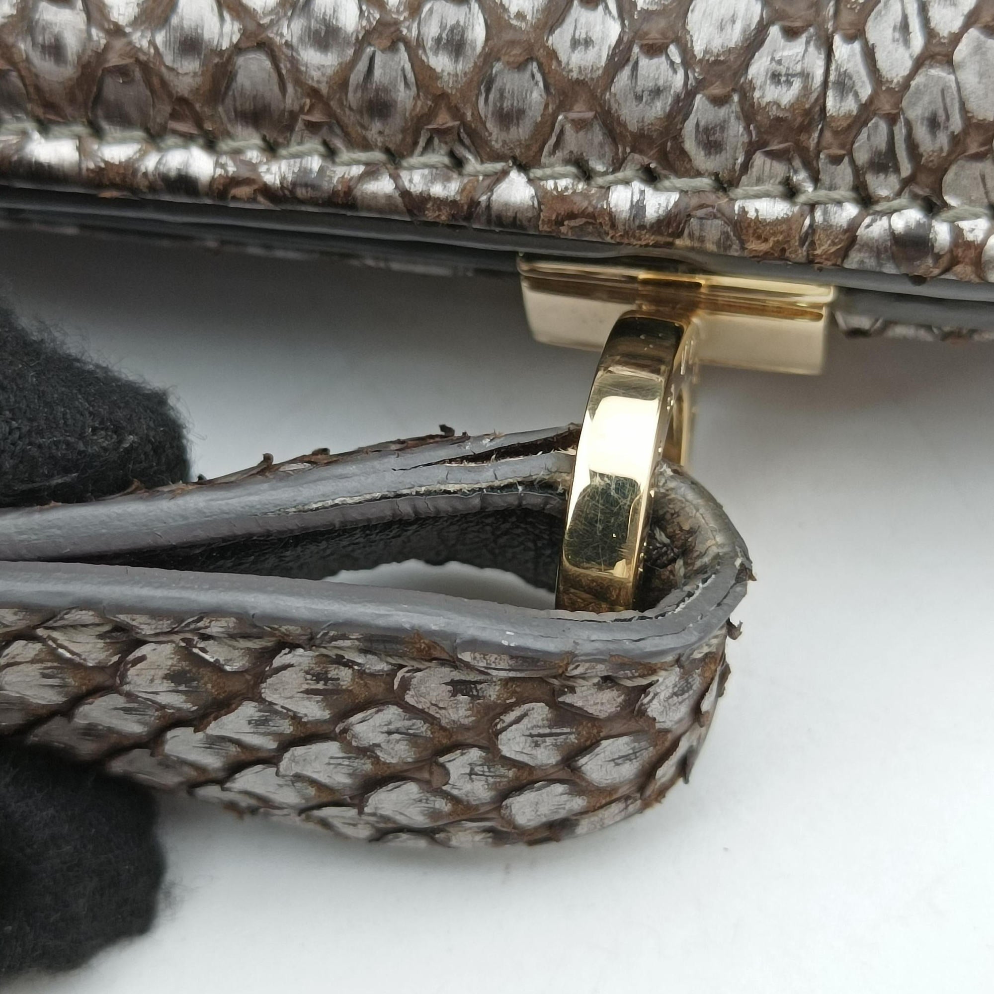Secondhand Bvlgari Python Isabella Rossellini Gray Multicolor snakeskin  shoulderbag | stylenewstar