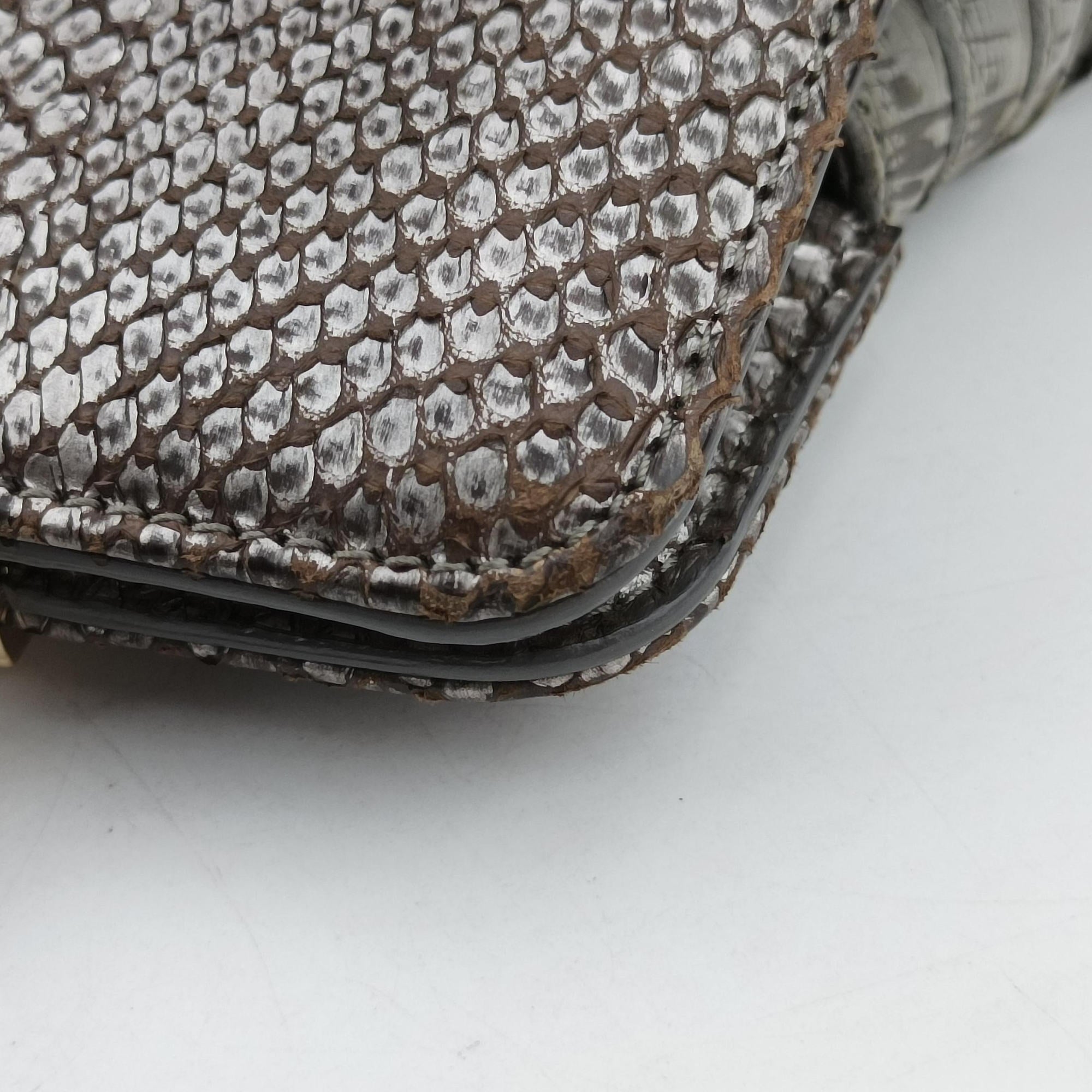 Secondhand Bvlgari Python Isabella Rossellini Gray Multicolor snakeskin  shoulderbag | stylenewstar