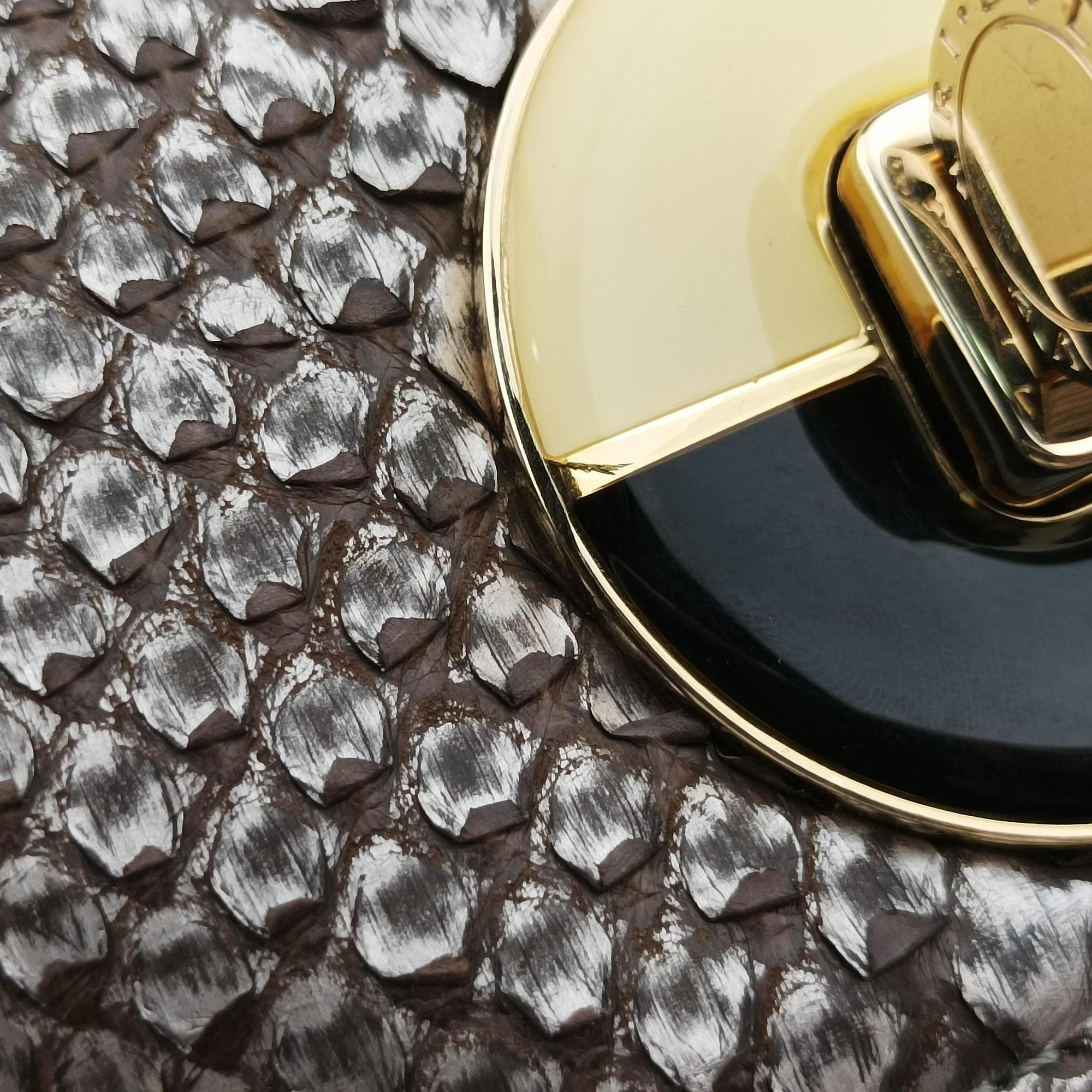 Secondhand Bvlgari Python Isabella Rossellini Gray Multicolor snakeskin  shoulderbag | stylenewstar