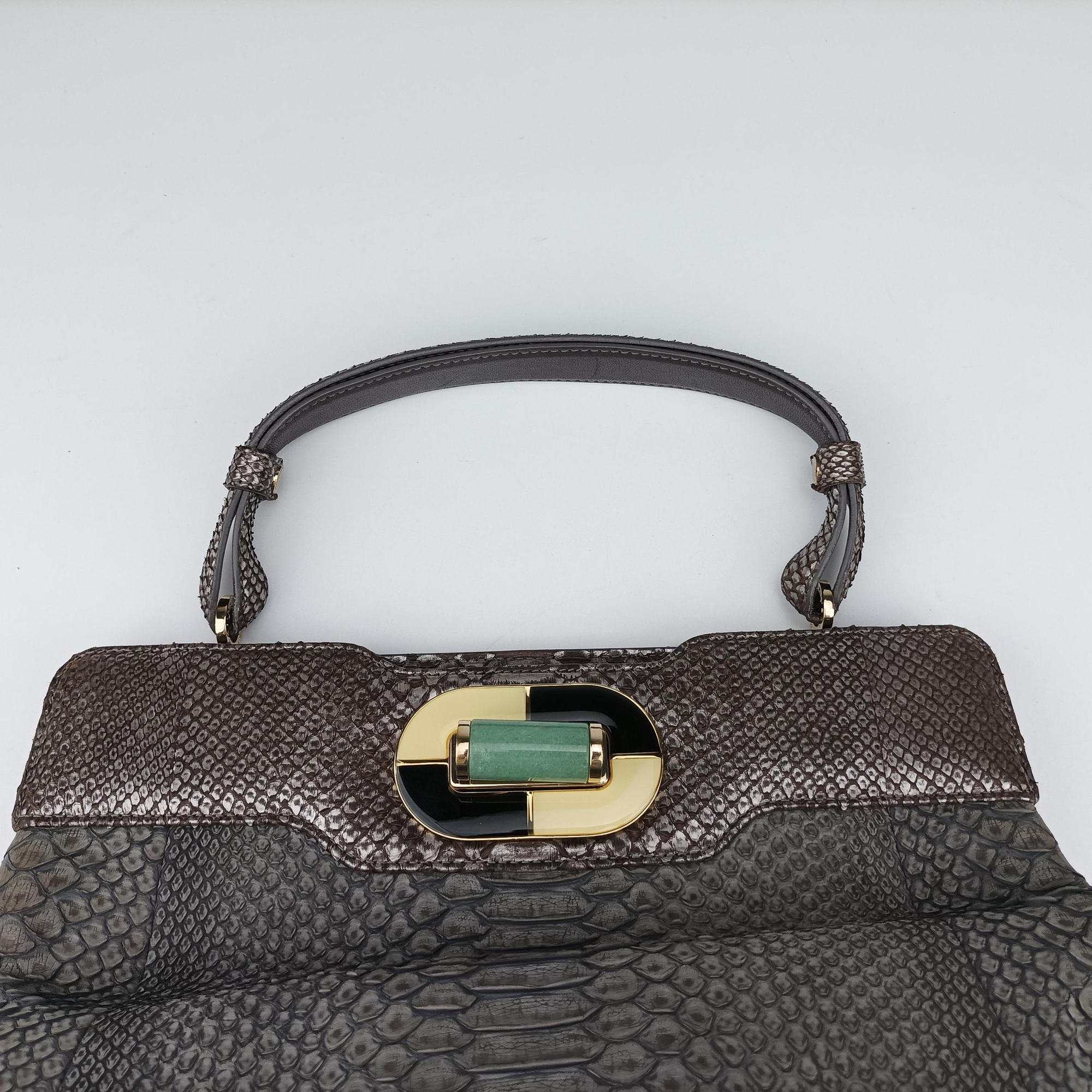 Secondhand Bvlgari Python Isabella Rossellini Gray Multicolor snakeskin  shoulderbag | stylenewstar
