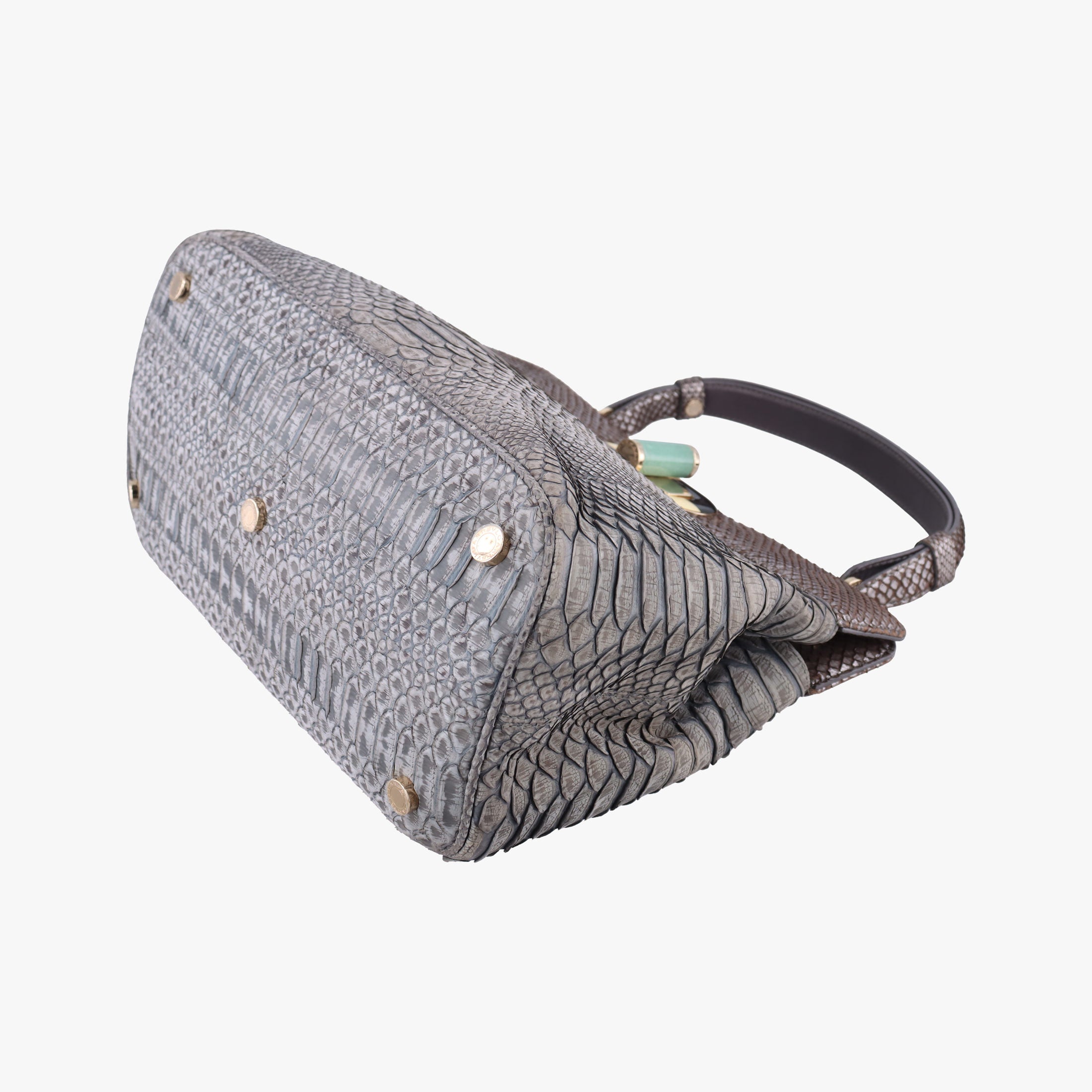 Secondhand Bvlgari Python Isabella Rossellini Gray Multicolor snakeskin  shoulderbag | stylenewstar