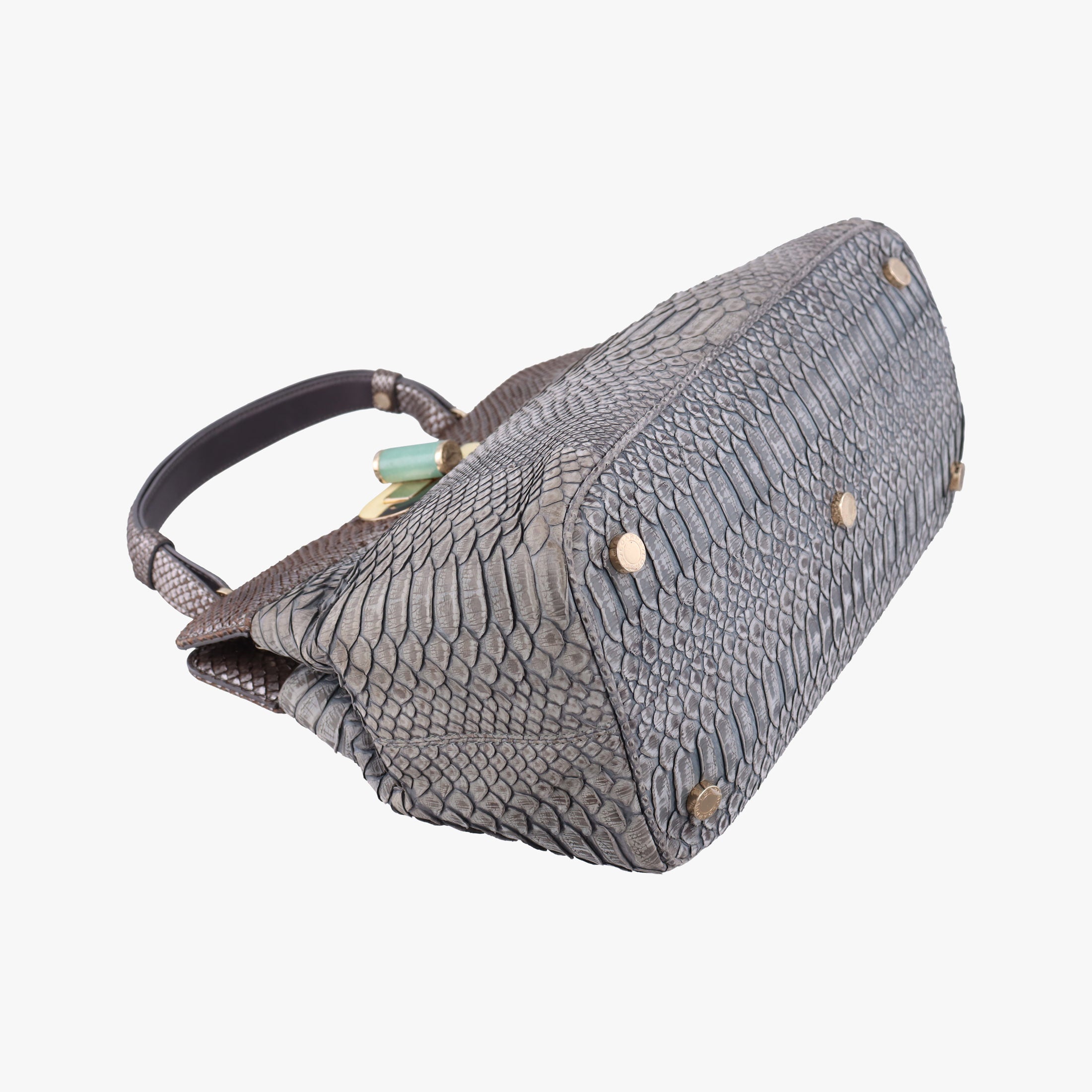Secondhand Bvlgari Python Isabella Rossellini Gray Multicolor snakeskin  shoulderbag | stylenewstar