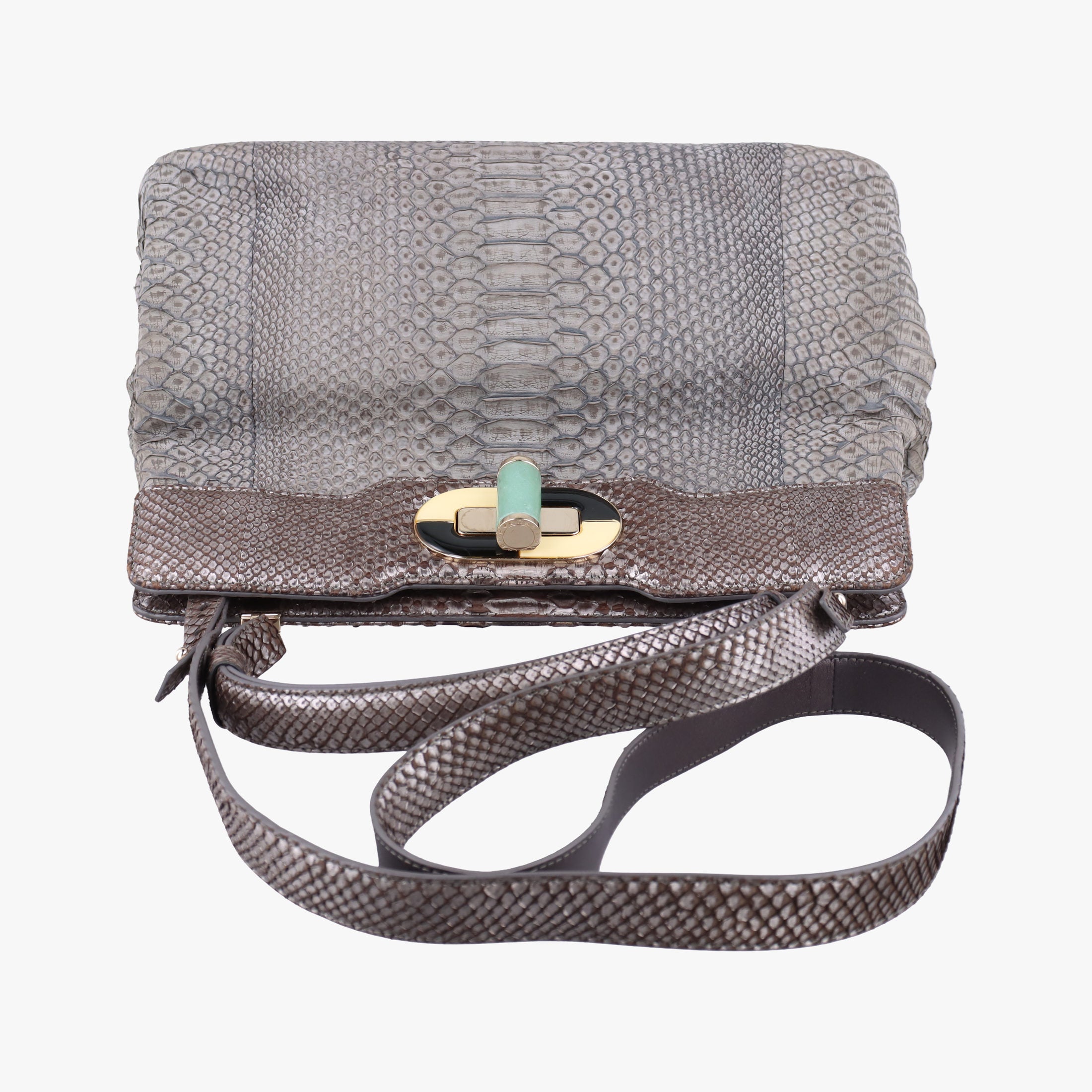 Secondhand Bvlgari Python Isabella Rossellini Gray Multicolor snakeskin  shoulderbag | stylenewstar