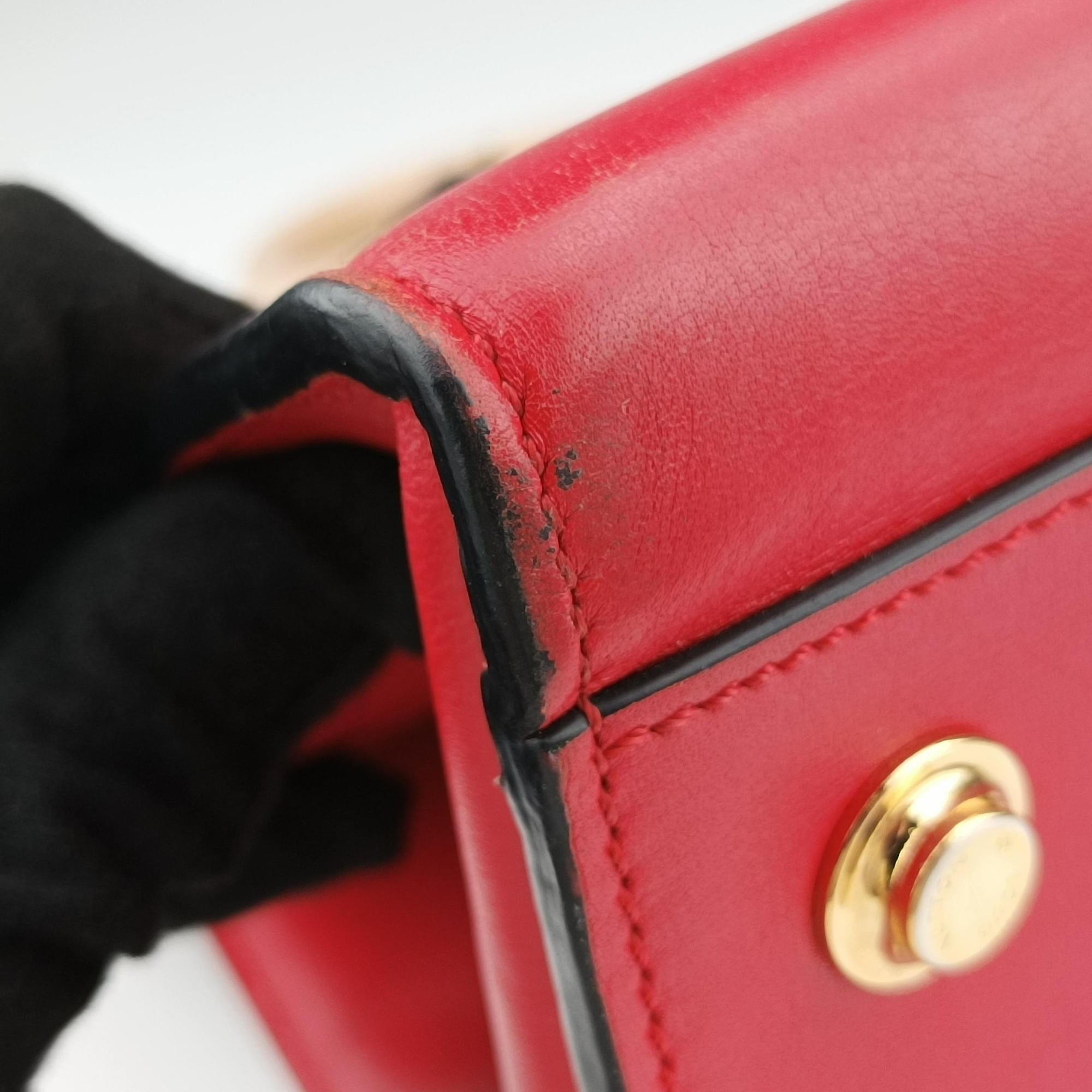 Pre-owned Louis Vuitton City Steamer MM Ruby×Noir Leather M42594 shoulderbag | stylenewstar