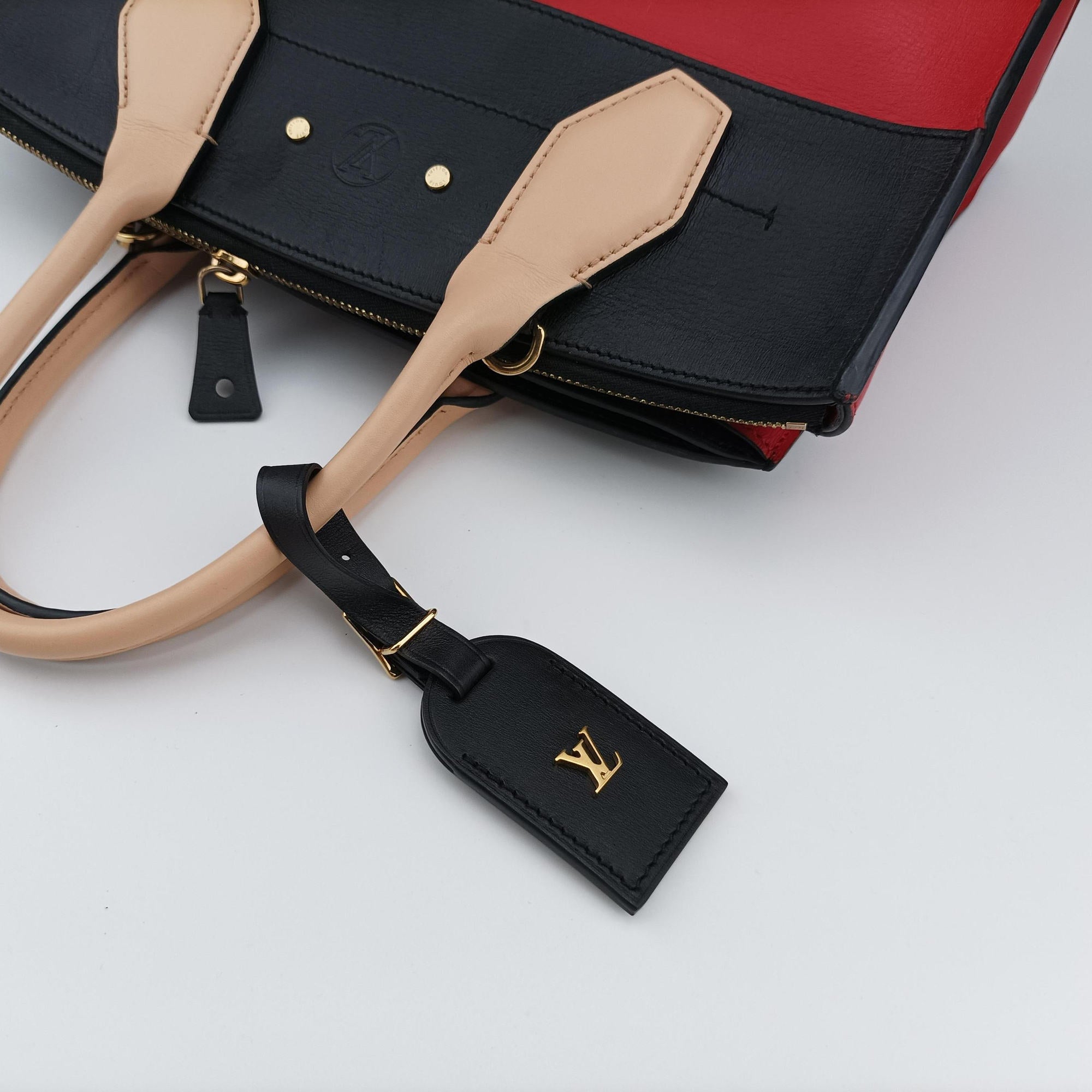 Pre-owned Louis Vuitton City Steamer MM Ruby×Noir Leather M42594 shoulderbag | stylenewstar