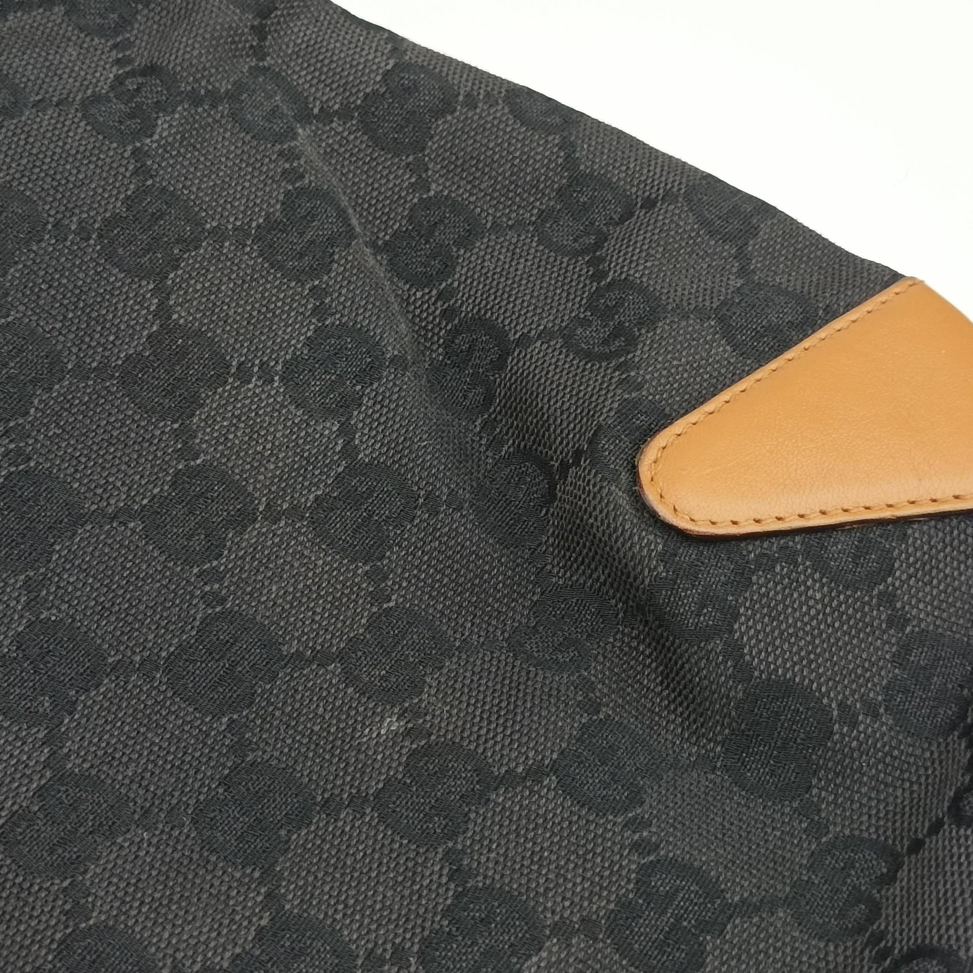 Pre-owned Gucci GG Canvas Icon Bit Black x orange Canvas×leather 124332 shoulderbag | stylenewstar