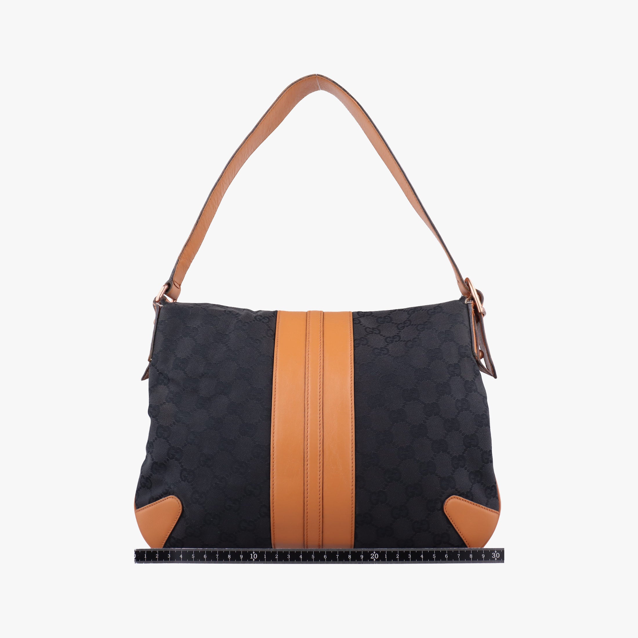 Pre-owned Gucci GG Canvas Icon Bit Black x orange Canvas×leather 124332 shoulderbag | stylenewstar