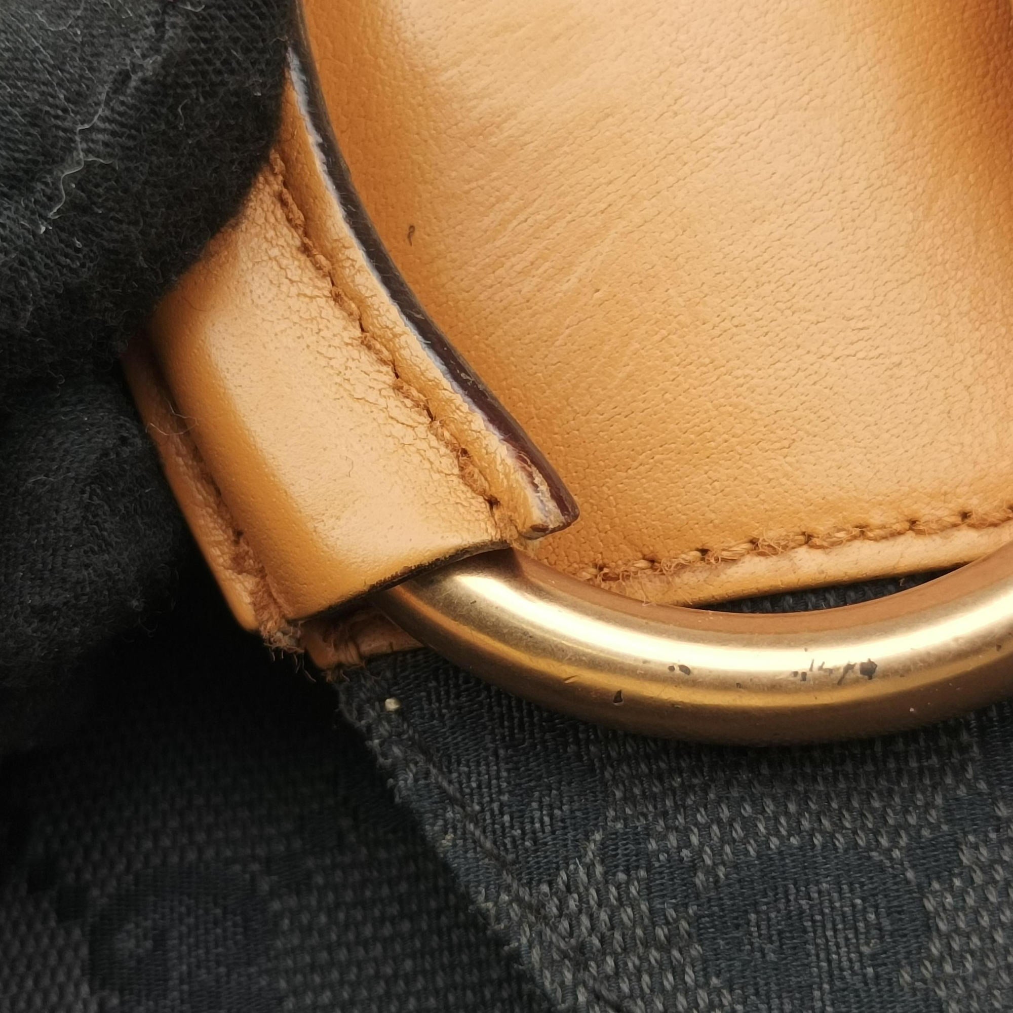 Pre-owned Gucci GG Canvas Icon Bit Black x orange Canvas×leather 124332 shoulderbag | stylenewstar