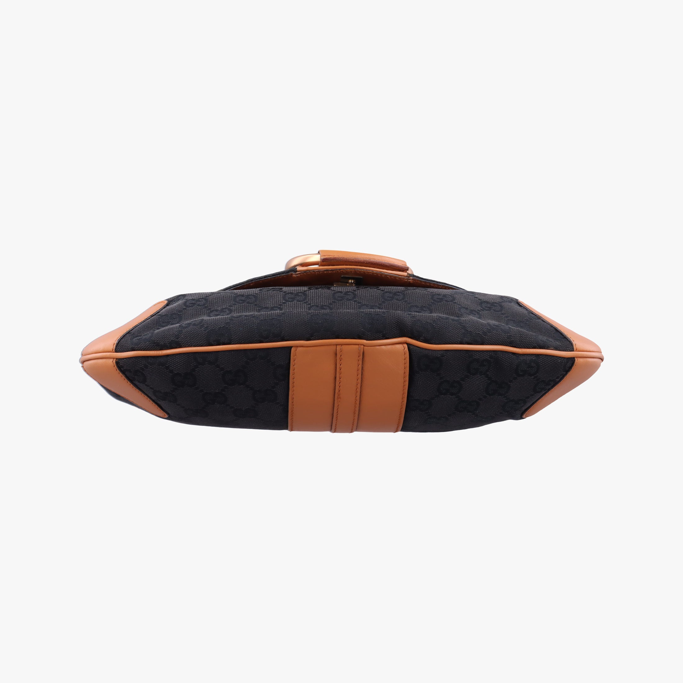 Pre-owned Gucci GG Canvas Icon Bit Black x orange Canvas×leather 124332 shoulderbag | stylenewstar