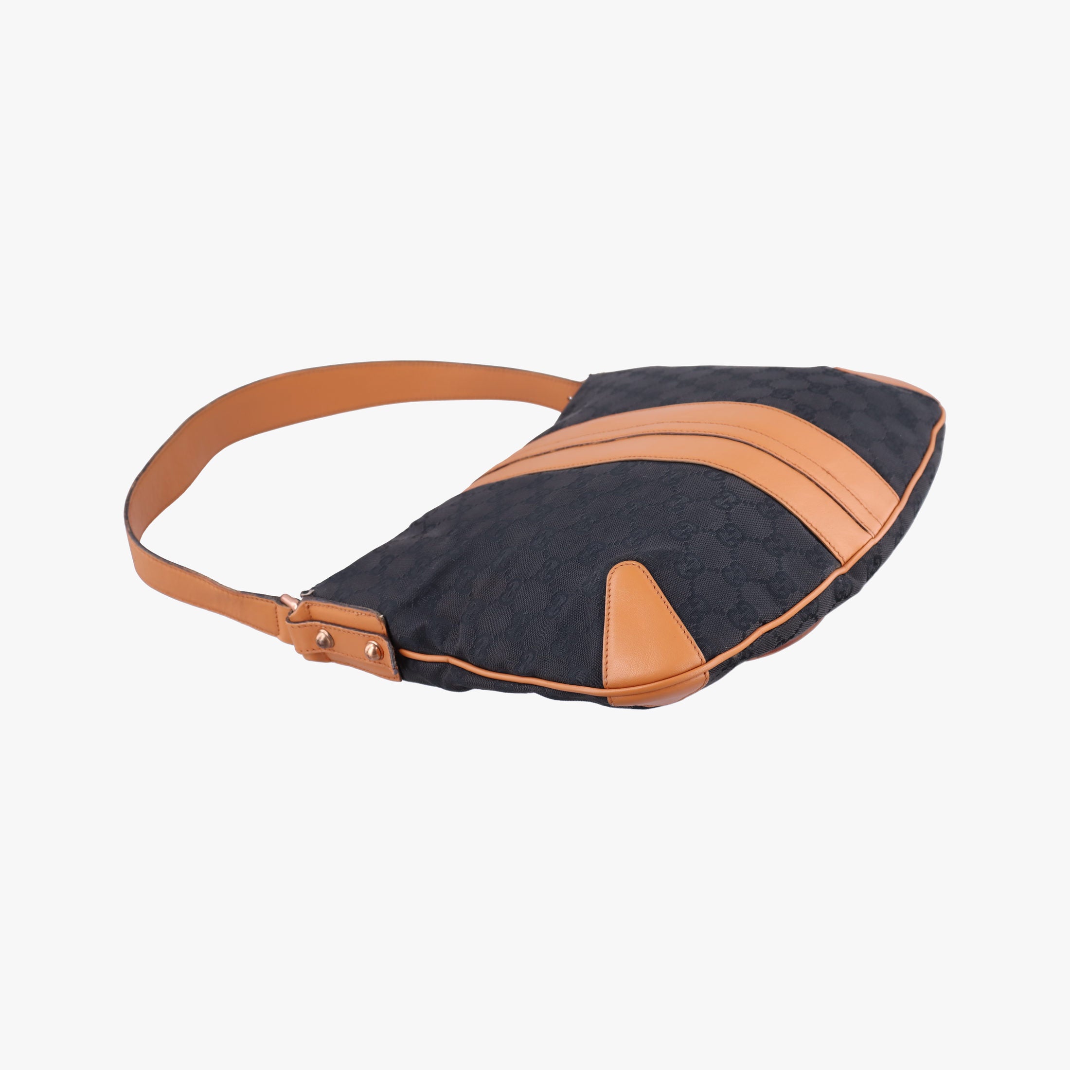 Pre-owned Gucci GG Canvas Icon Bit Black x orange Canvas×leather 124332 shoulderbag | stylenewstar
