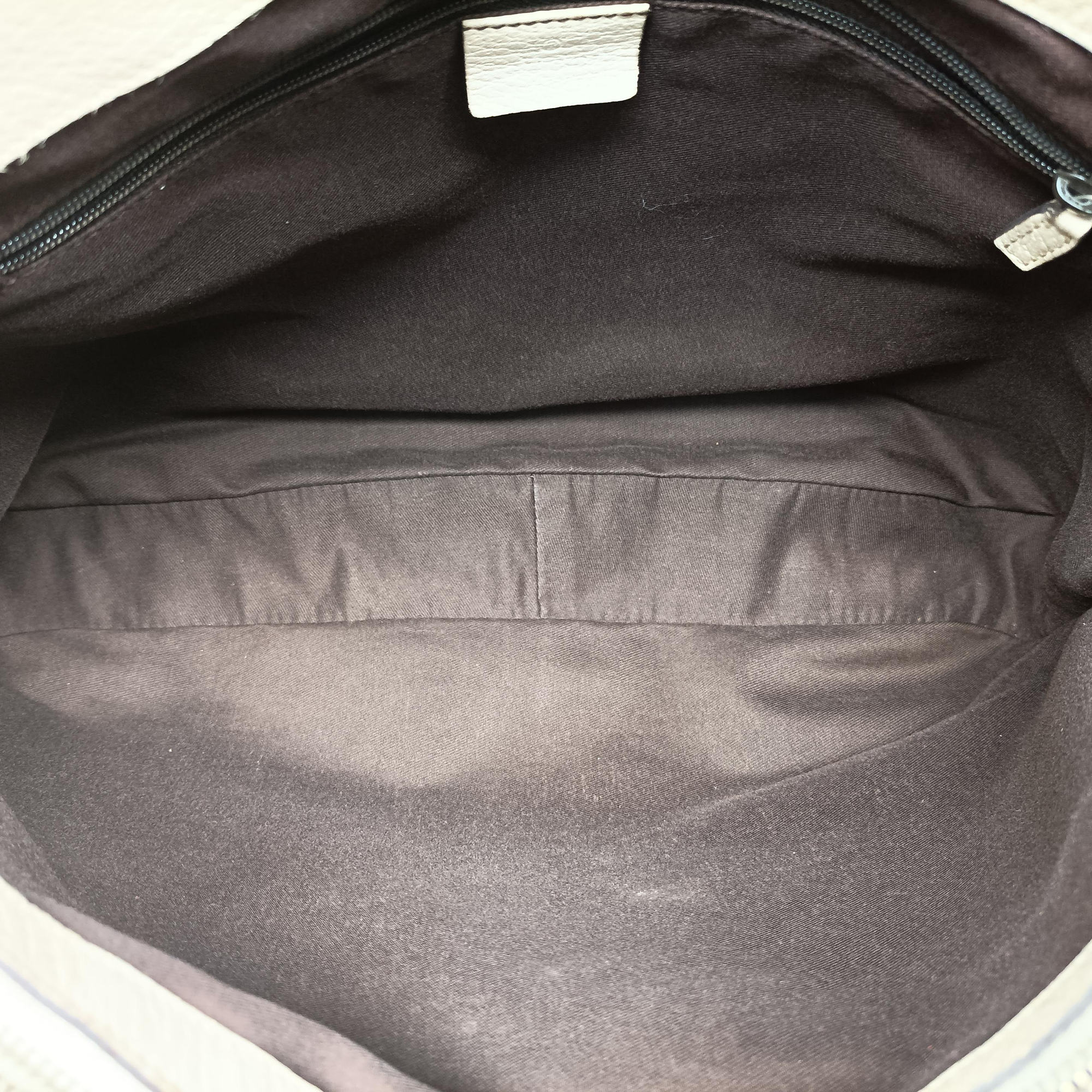Pre-owned Gucci GG Abbey Beige×White CanvasxLeather 170004 shoulderbag | stylenewstar