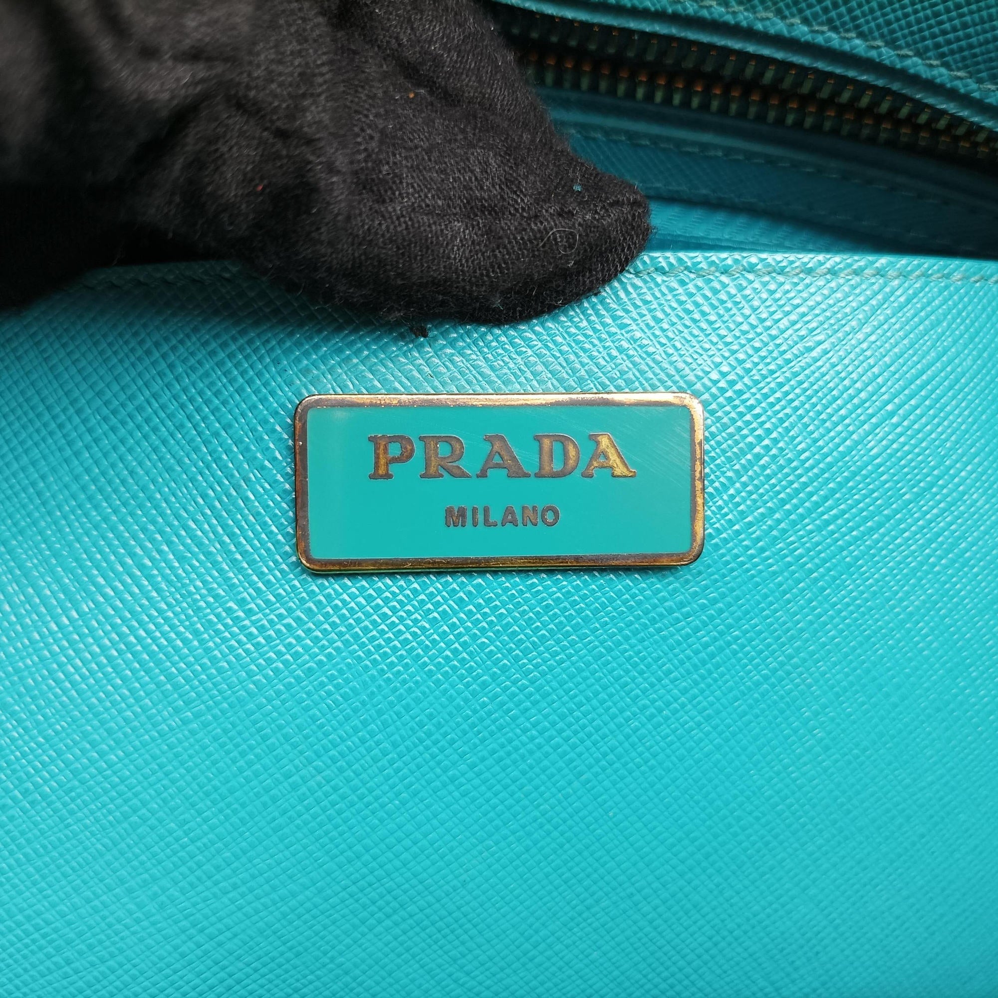 Secondhand Prada Galleria Blue×Light blue SAFFIANO Leather B2274C shoulderbag | stylenewstar
