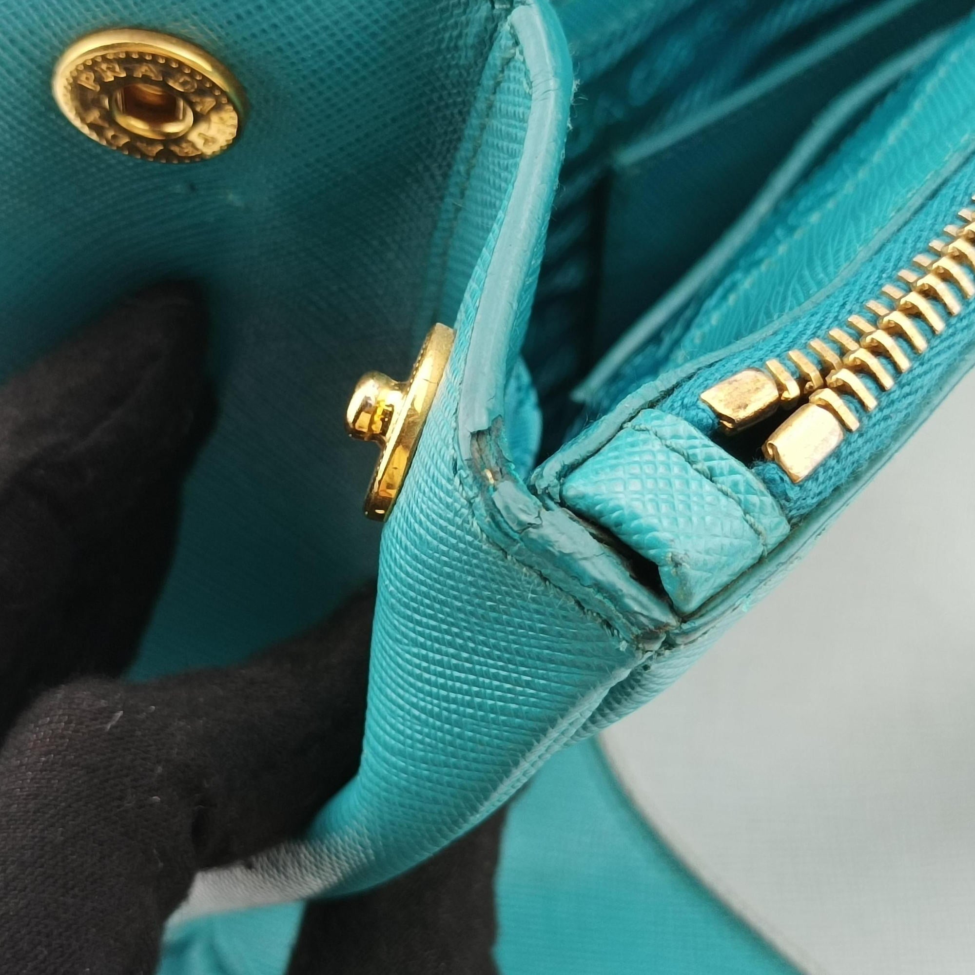 Secondhand Prada Galleria Blue×Light blue SAFFIANO Leather B2274C shoulderbag | stylenewstar