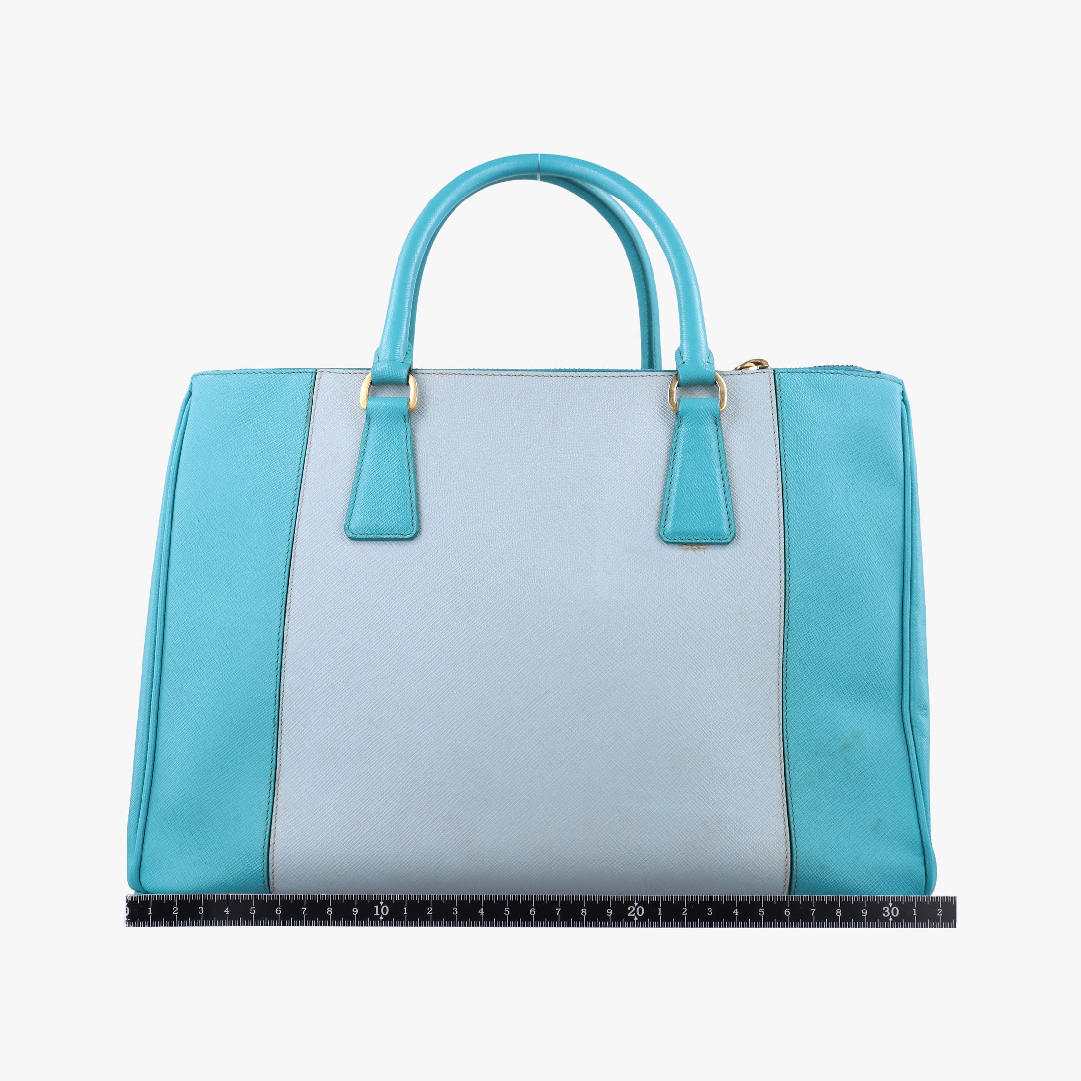 Secondhand Prada Galleria Blue×Light blue SAFFIANO Leather B2274C shoulderbag | stylenewstar