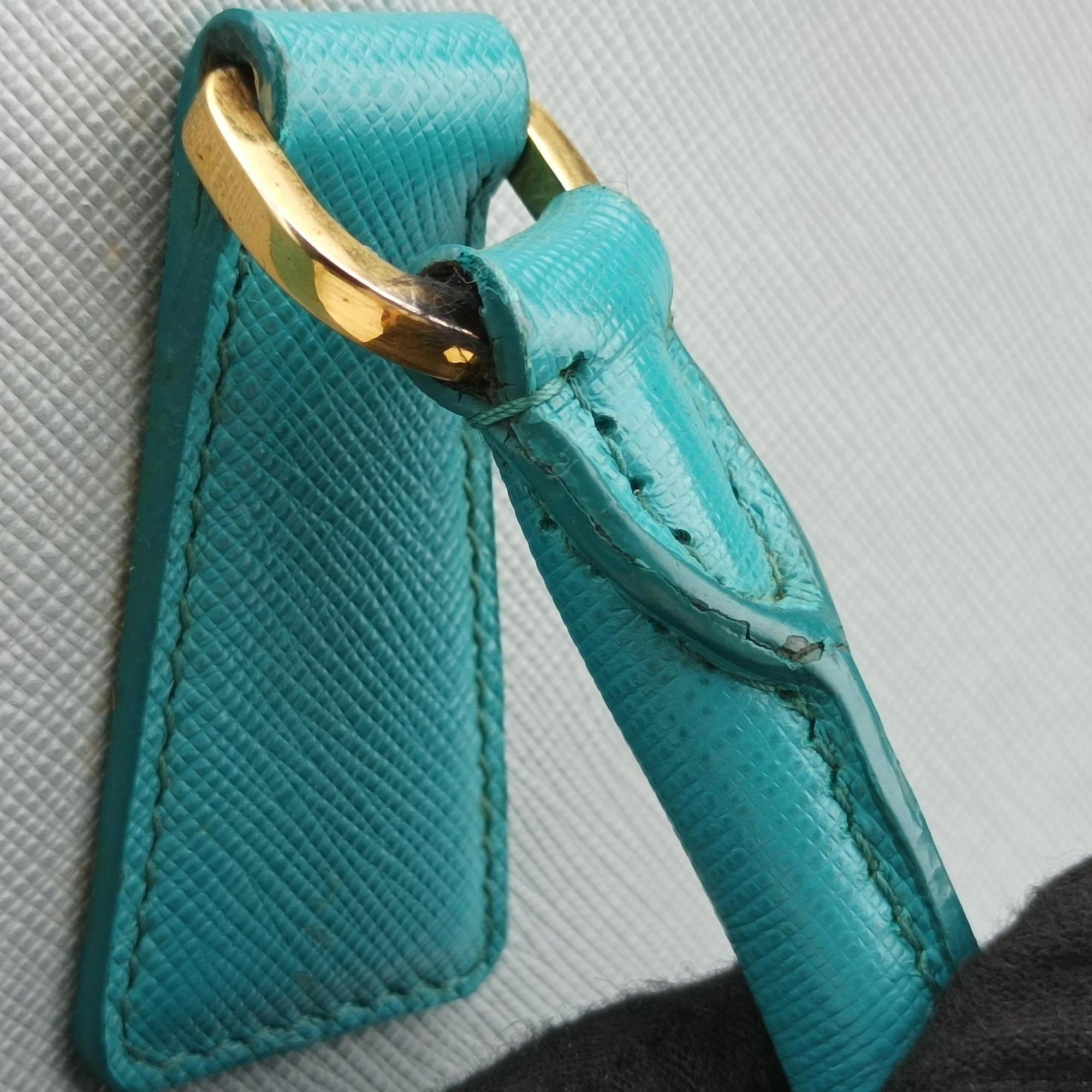 Secondhand Prada Galleria Blue×Light blue SAFFIANO Leather B2274C shoulderbag | stylenewstar