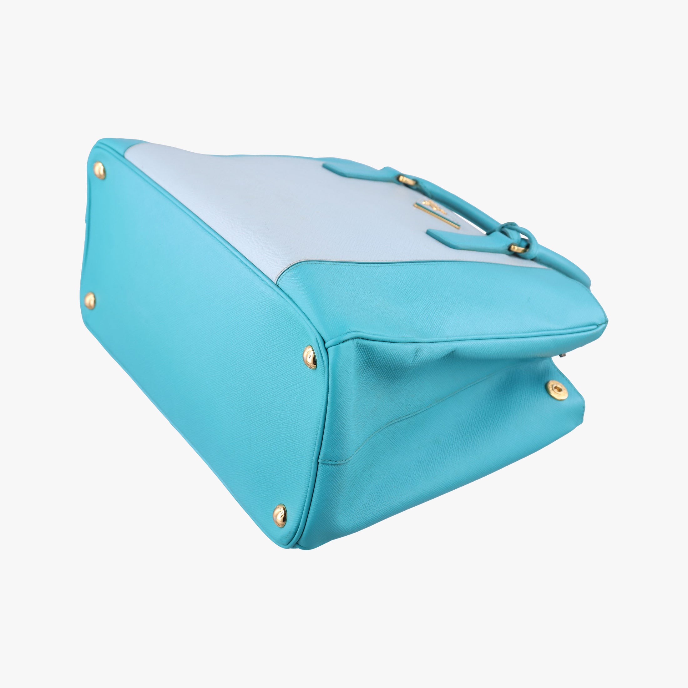 Secondhand Prada Galleria Blue×Light blue SAFFIANO Leather B2274C shoulderbag | stylenewstar