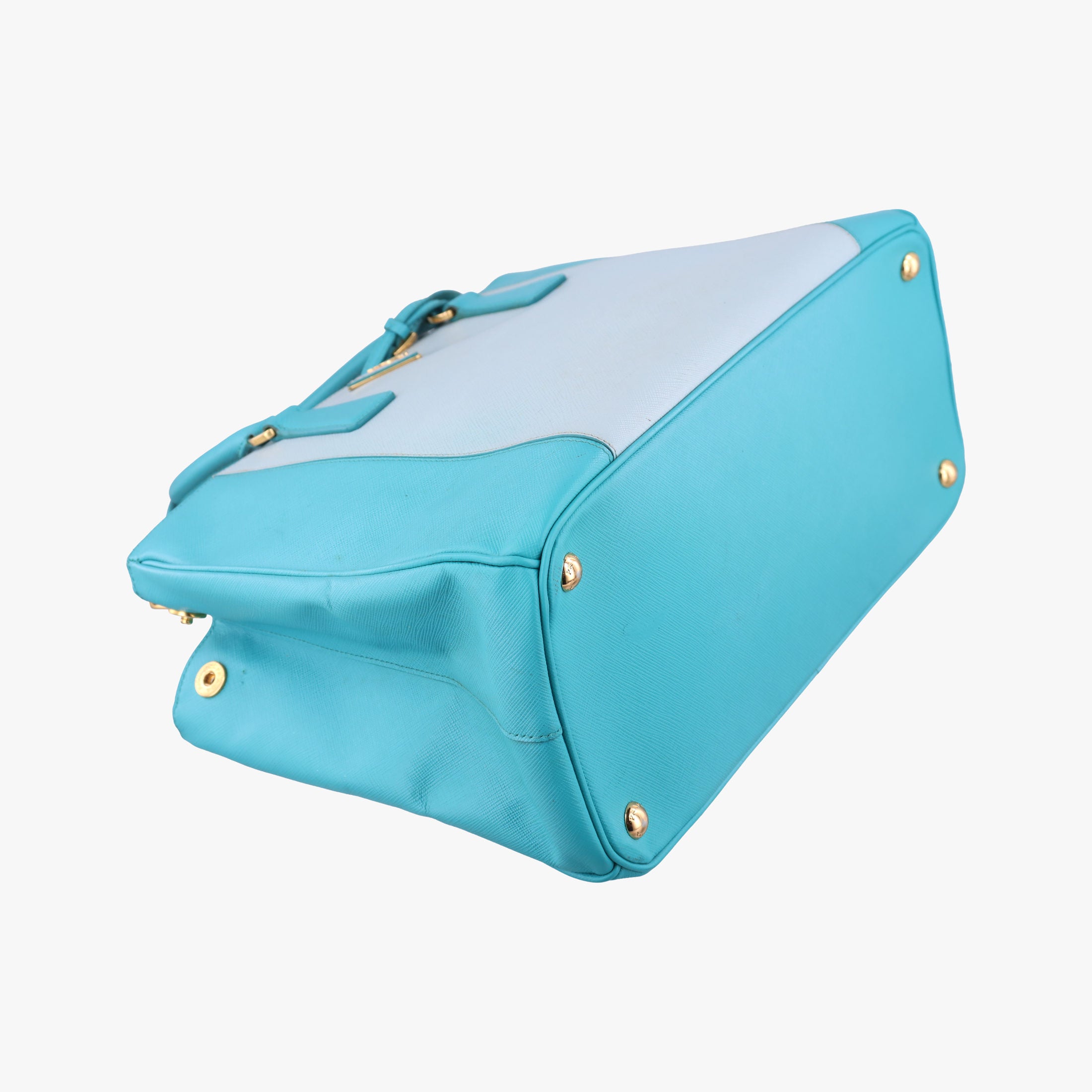 Secondhand Prada Galleria Blue×Light blue SAFFIANO Leather B2274C shoulderbag | stylenewstar