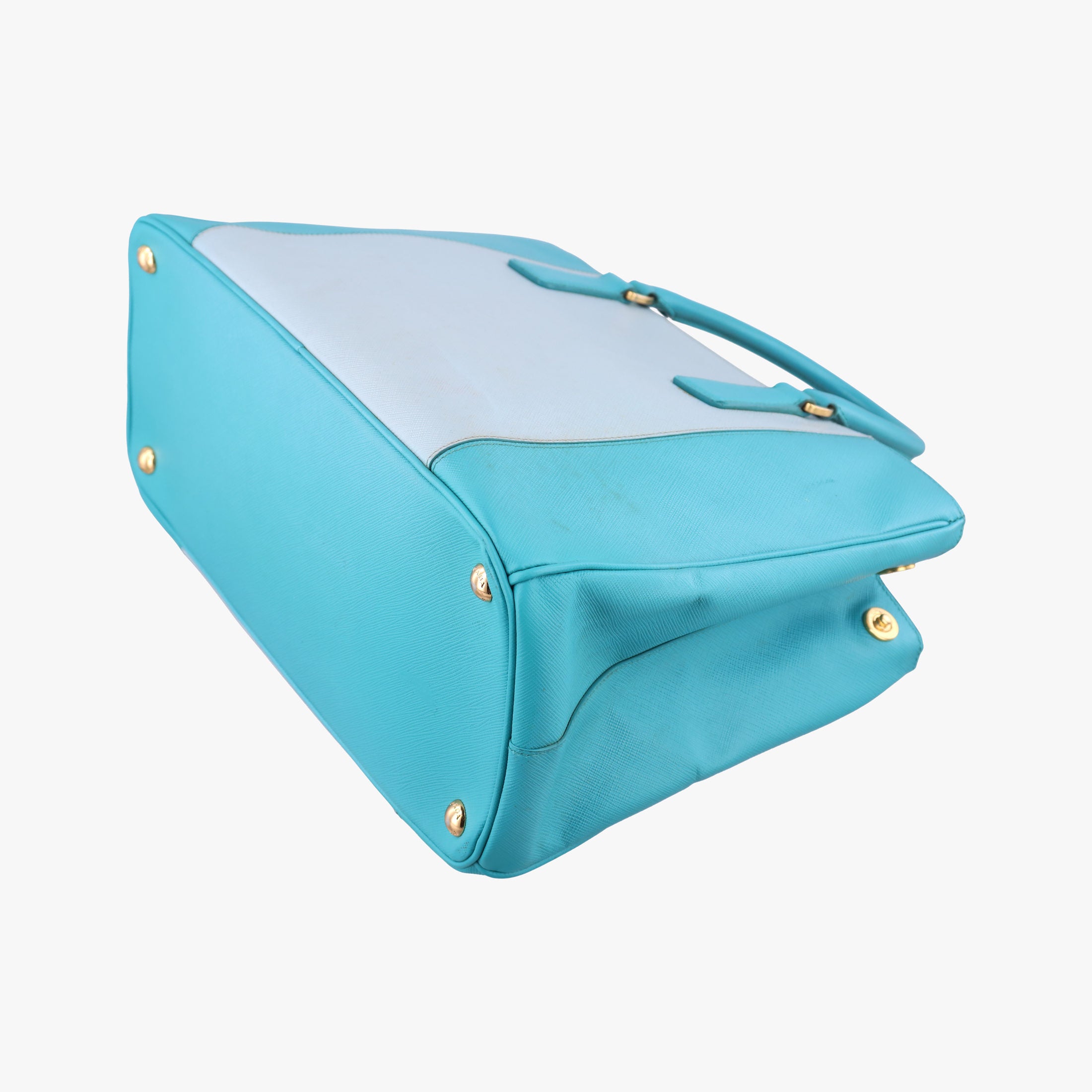 Secondhand Prada Galleria Blue×Light blue SAFFIANO Leather B2274C shoulderbag | stylenewstar