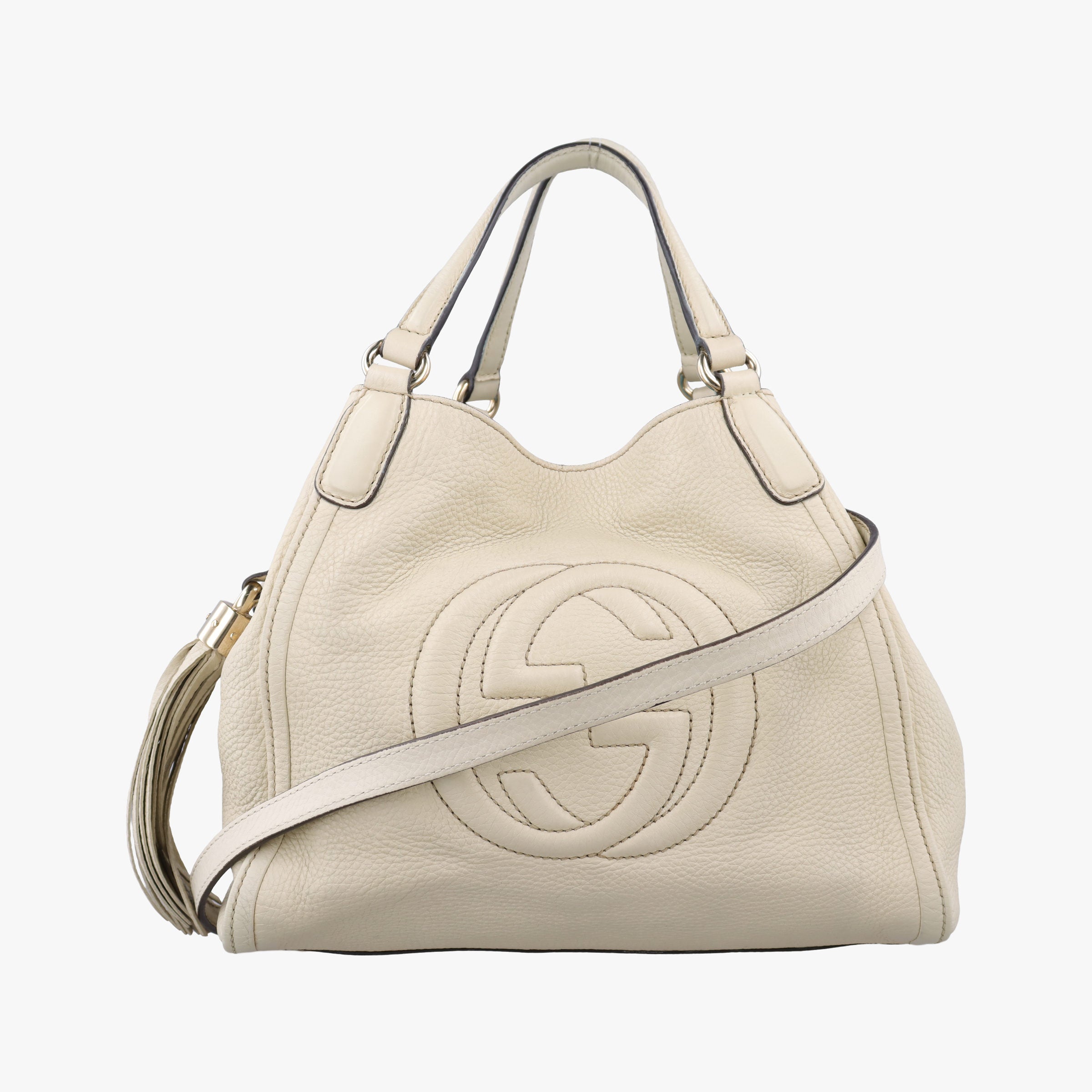 Pre-owned Gucci Soho White Leather 336751 shoulderbag | stylenewstar
