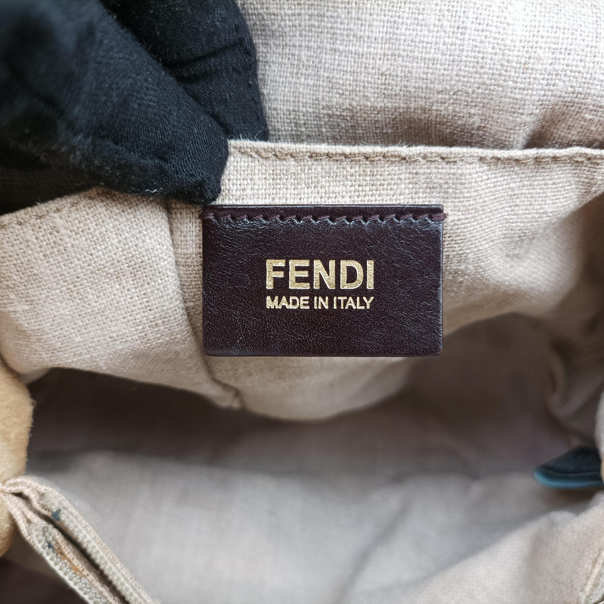 Pre-owned Fendi 2 Bag Tone Beige×Red×Black Leather 8BN232 shoulderbag | stylenewstar