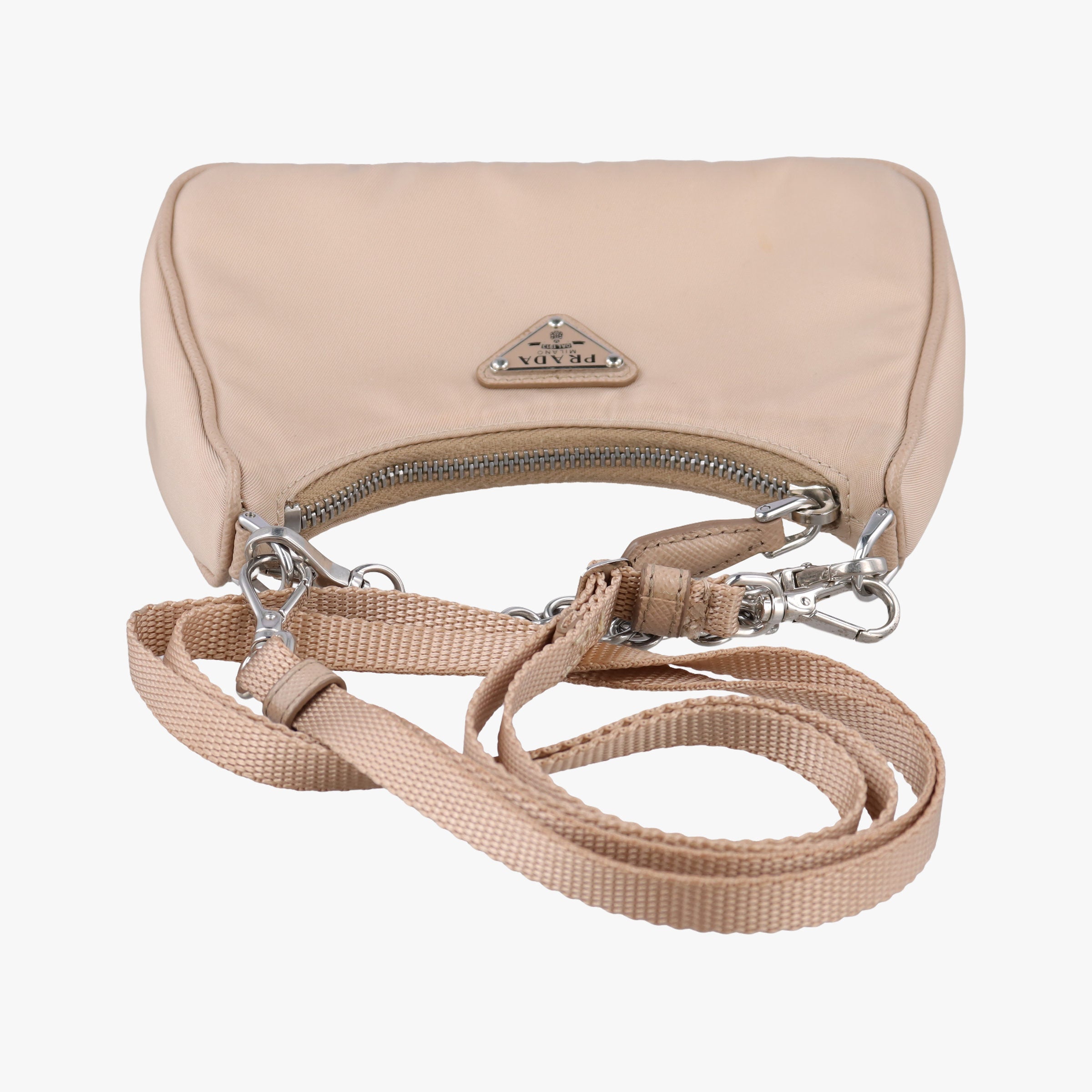 Vintage Prada Re-Edition Nylon Mini Beige nylon 1TT122 shoulderbag | stylenewstar