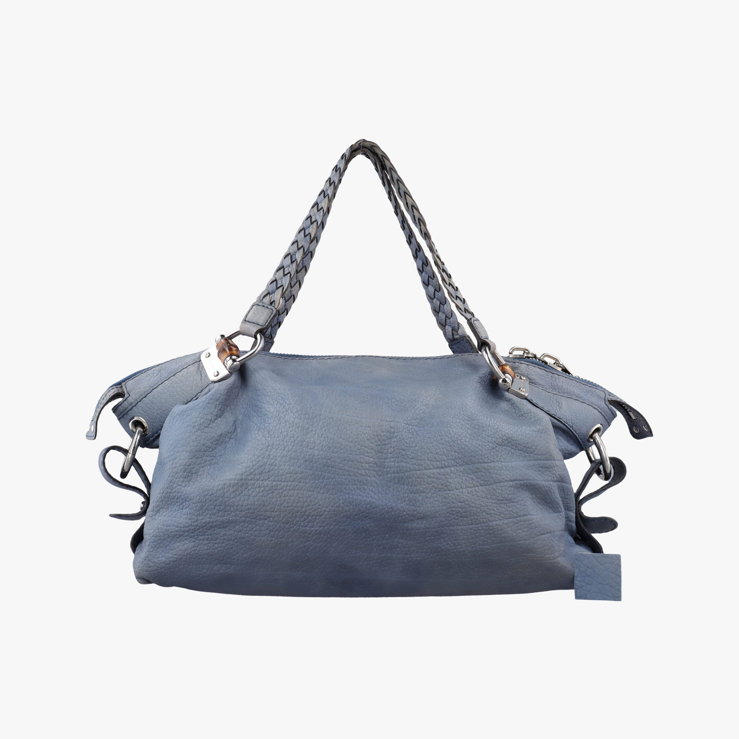 Pre-owned Gucci Medium Bamboo Blue Leather 232959 handbag | stylenewstar
