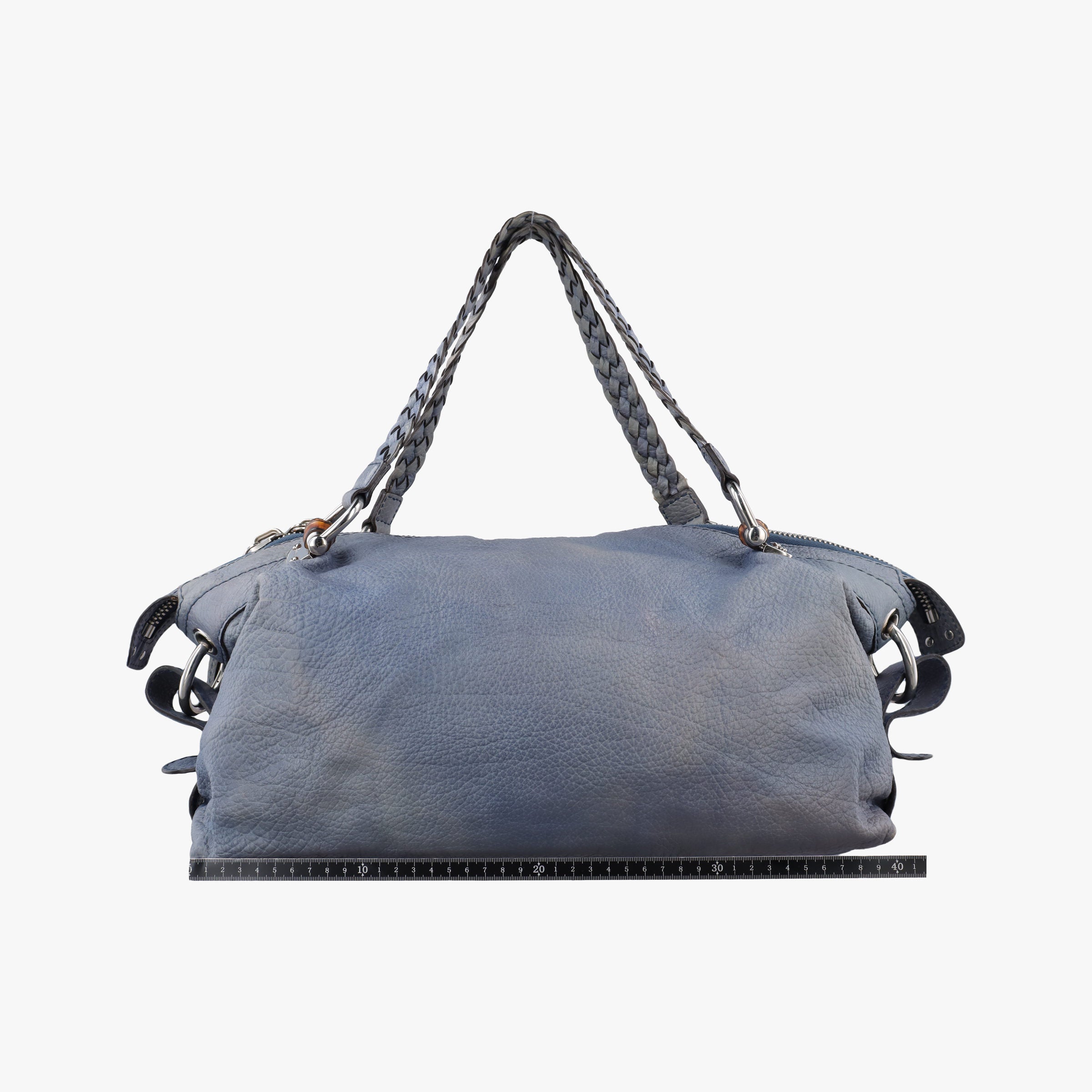 Pre-owned Gucci Medium Bamboo Blue Leather 232959 handbag | stylenewstar