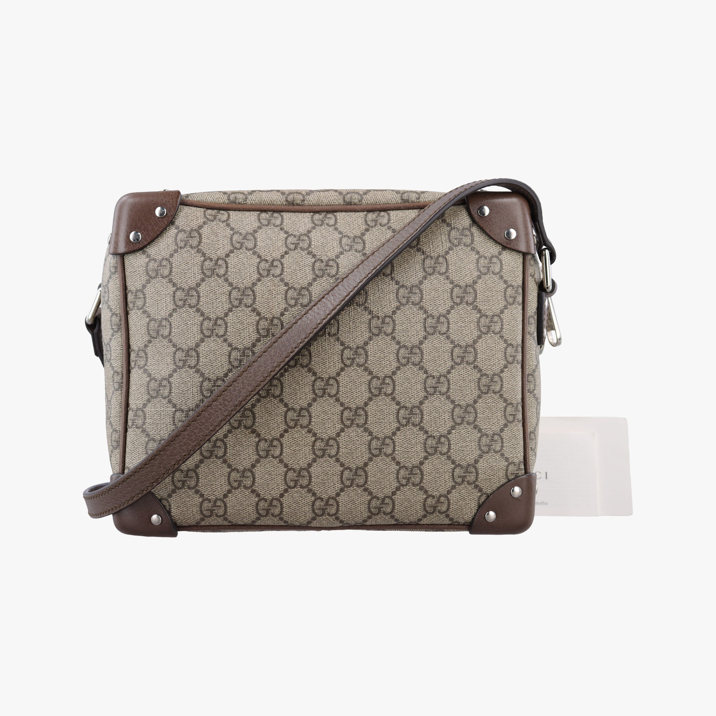 Pre-owned Gucci GG Supreme Soft Trunk Messenger Brown PVC coated canvas×Leather 626363 shoulderbag | stylenewstar