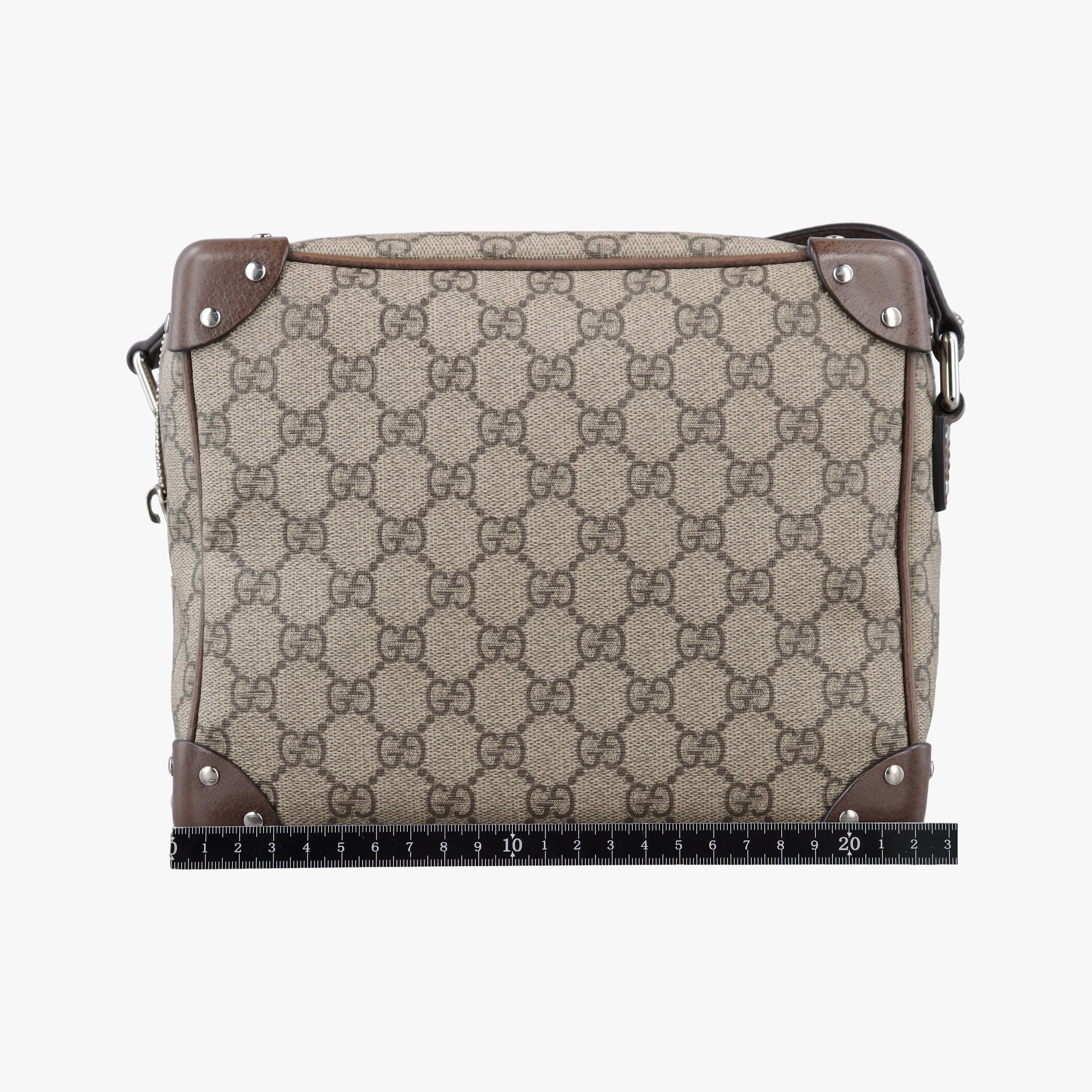 Pre-owned Gucci GG Supreme Soft Trunk Messenger Brown PVC coated canvas×Leather 626363 shoulderbag | stylenewstar