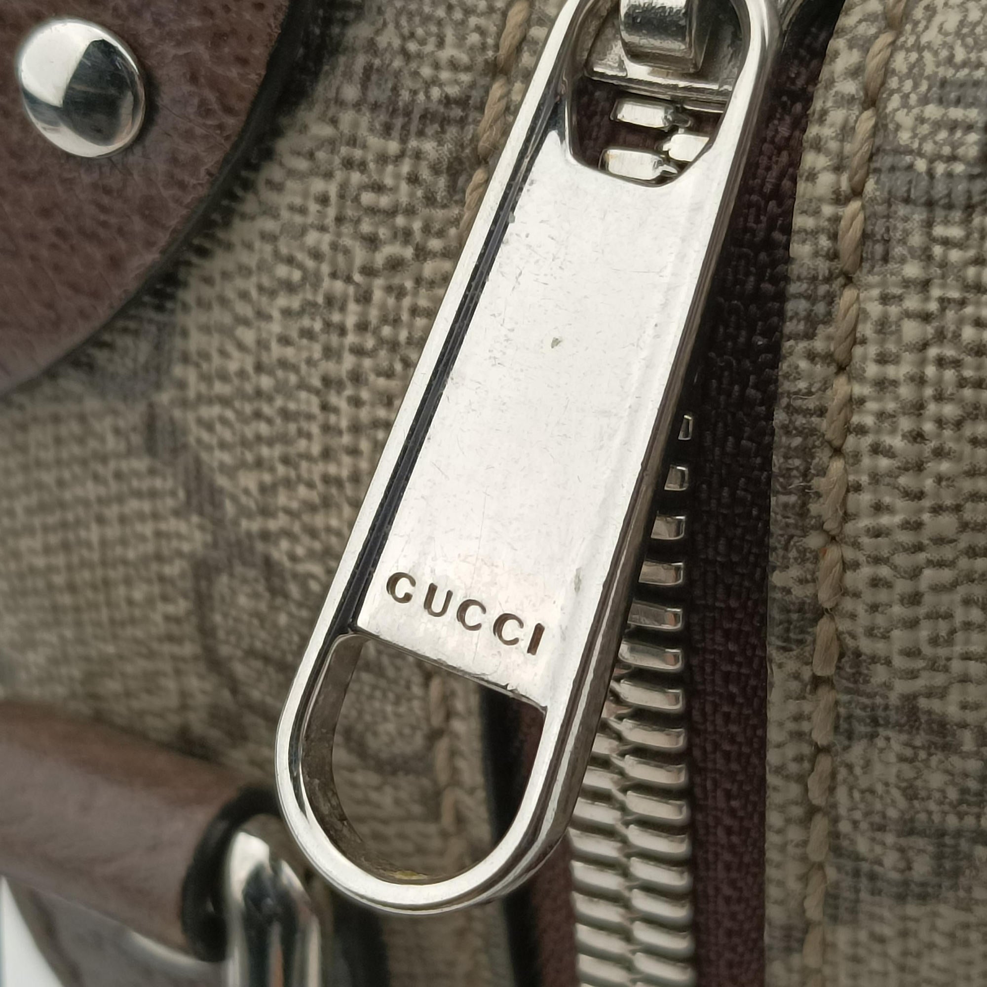 Pre-owned Gucci GG Supreme Soft Trunk Messenger Brown PVC coated canvas×Leather 626363 shoulderbag | stylenewstar