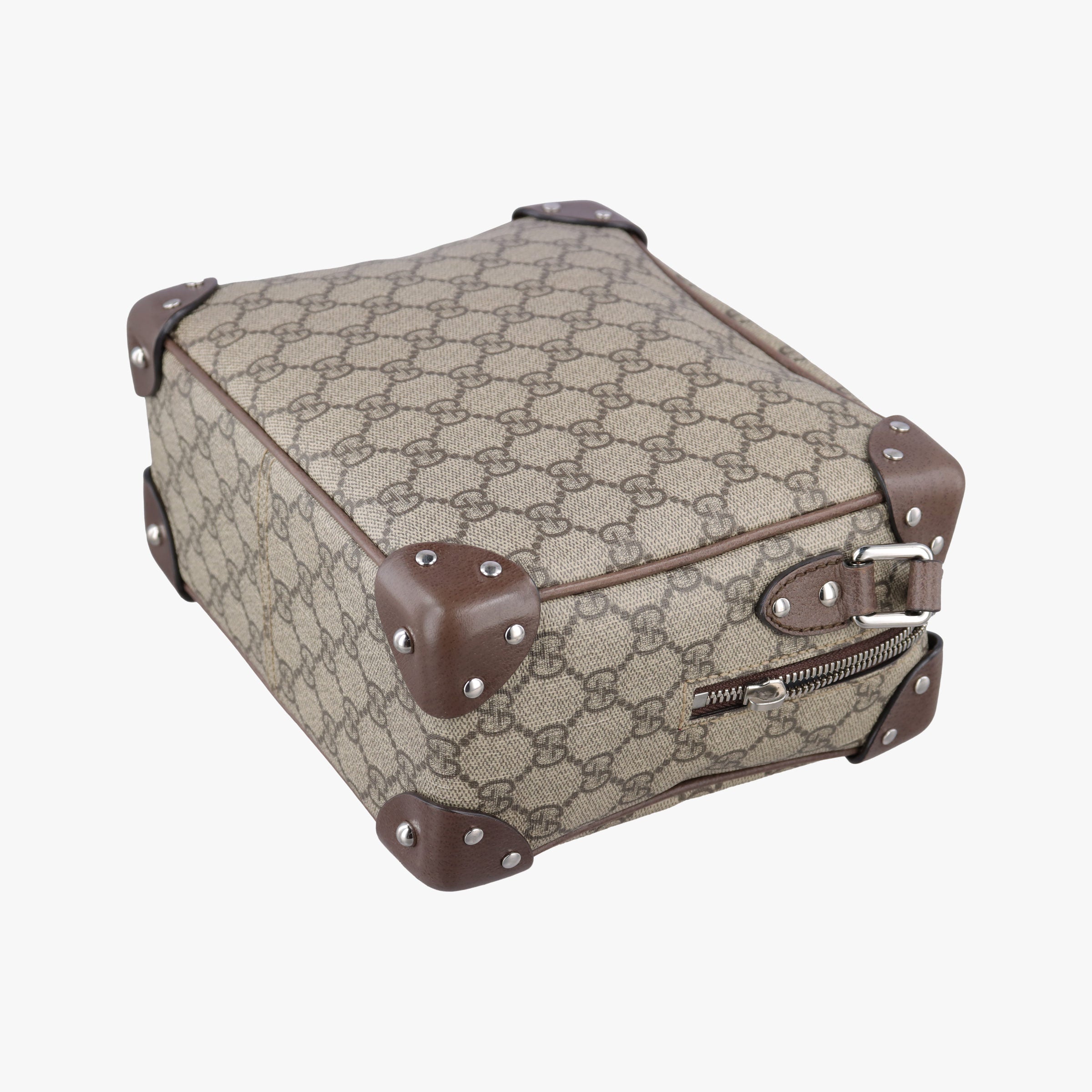 Pre-owned Gucci GG Supreme Soft Trunk Messenger Brown PVC coated canvas×Leather 626363 shoulderbag | stylenewstar