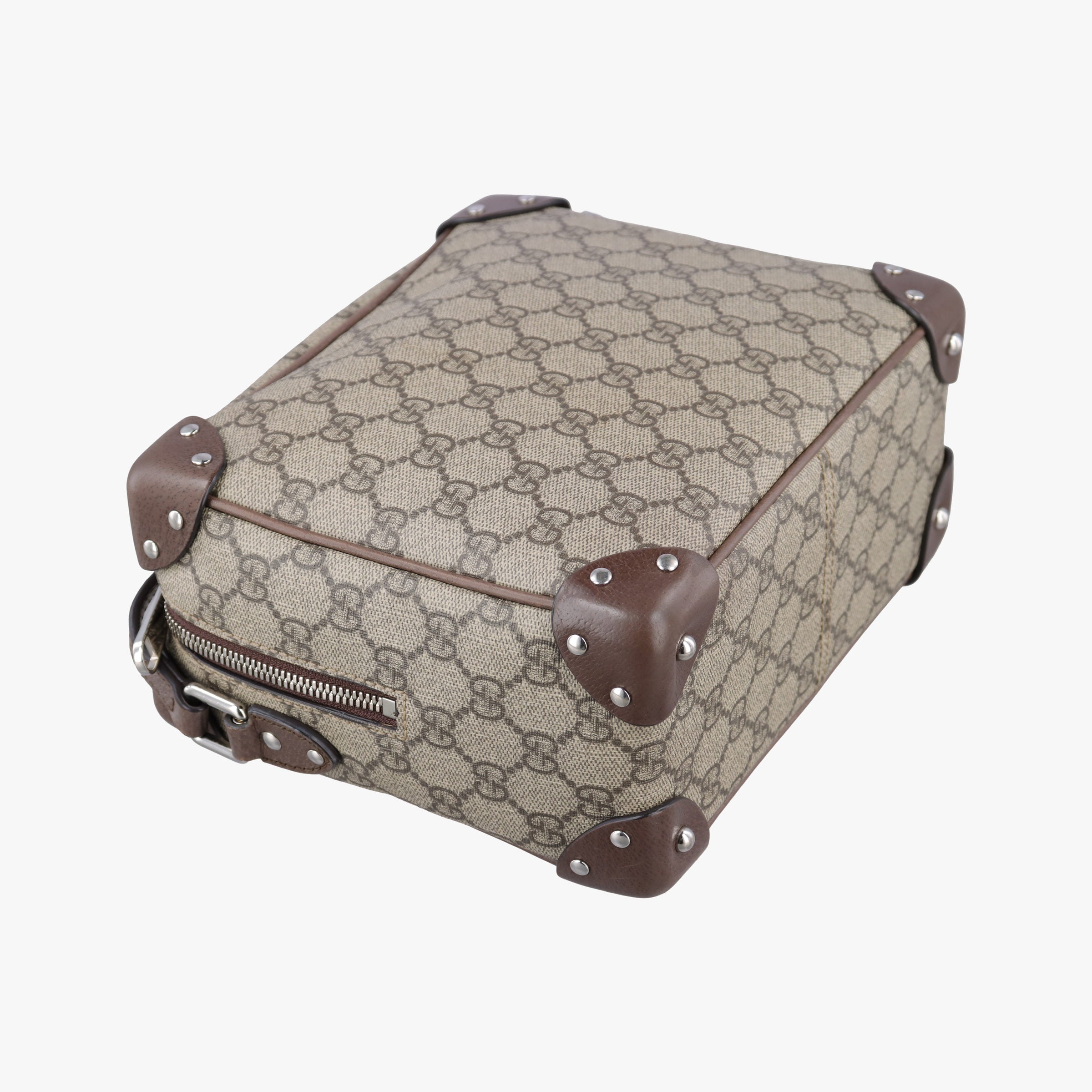 Pre-owned Gucci GG Supreme Soft Trunk Messenger Brown PVC coated canvas×Leather 626363 shoulderbag | stylenewstar