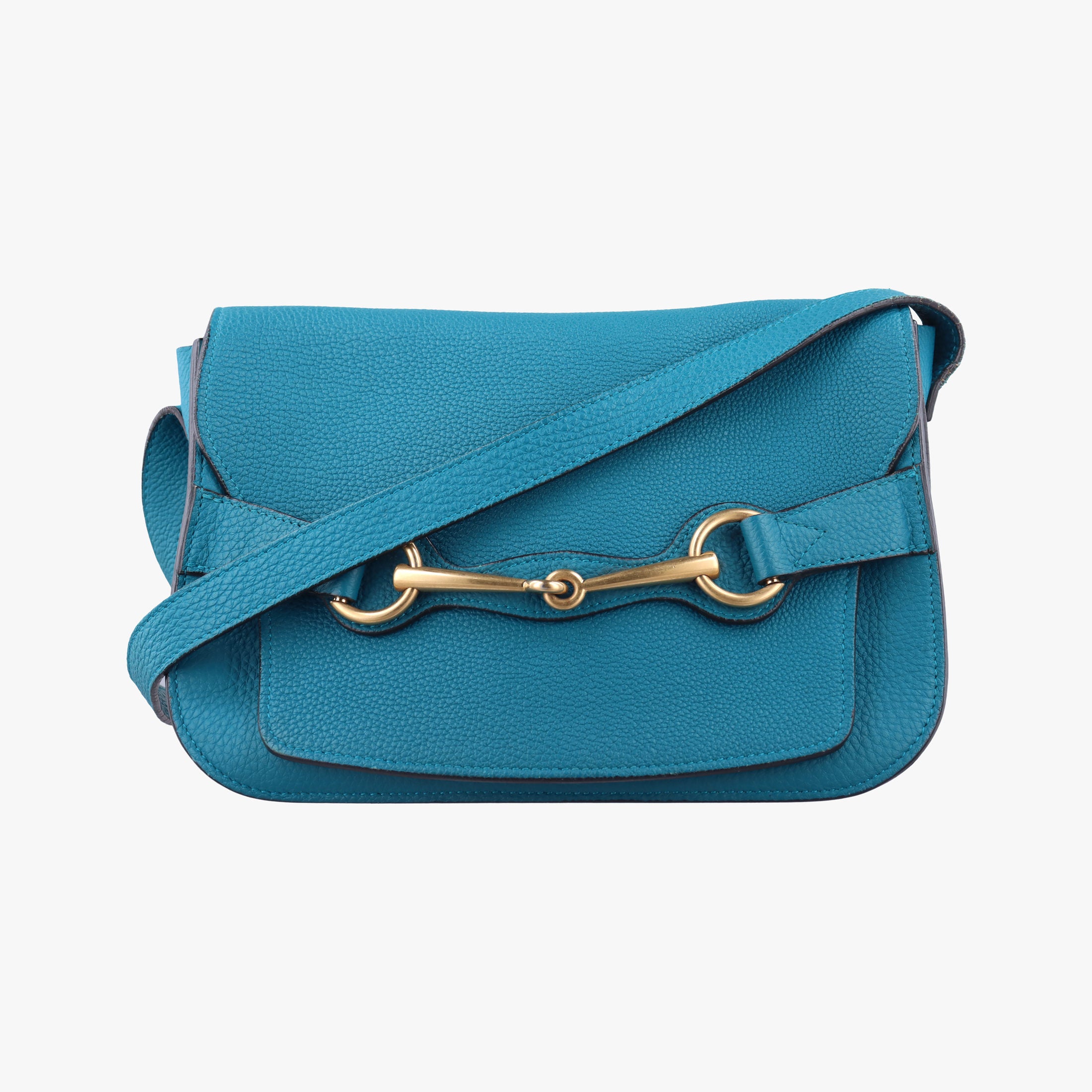 Pre-owned Gucci Bright Bit Blue Leather 353231 shoulderbag | stylenewstar