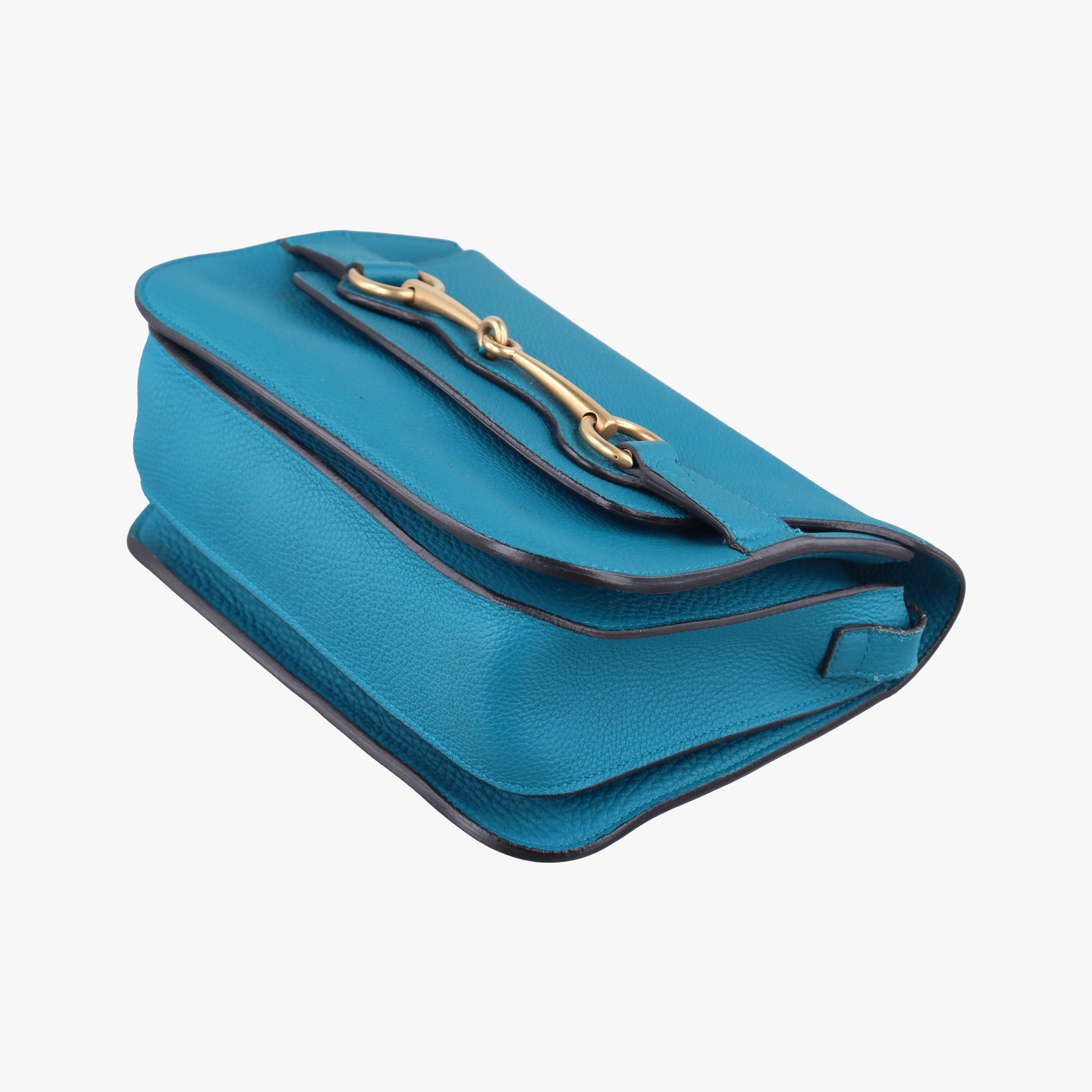Pre-owned Gucci Bright Bit Blue Leather 353231 shoulderbag | stylenewstar