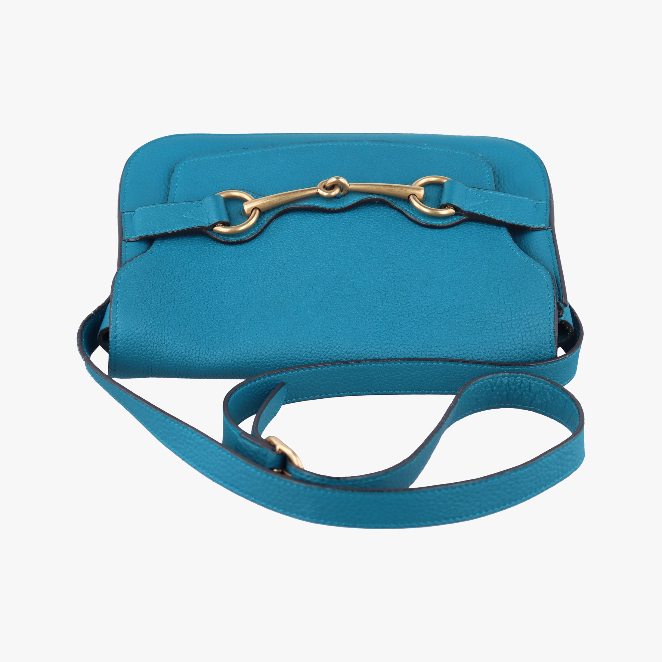 Pre-owned Gucci Bright Bit Blue Leather 353231 shoulderbag | stylenewstar