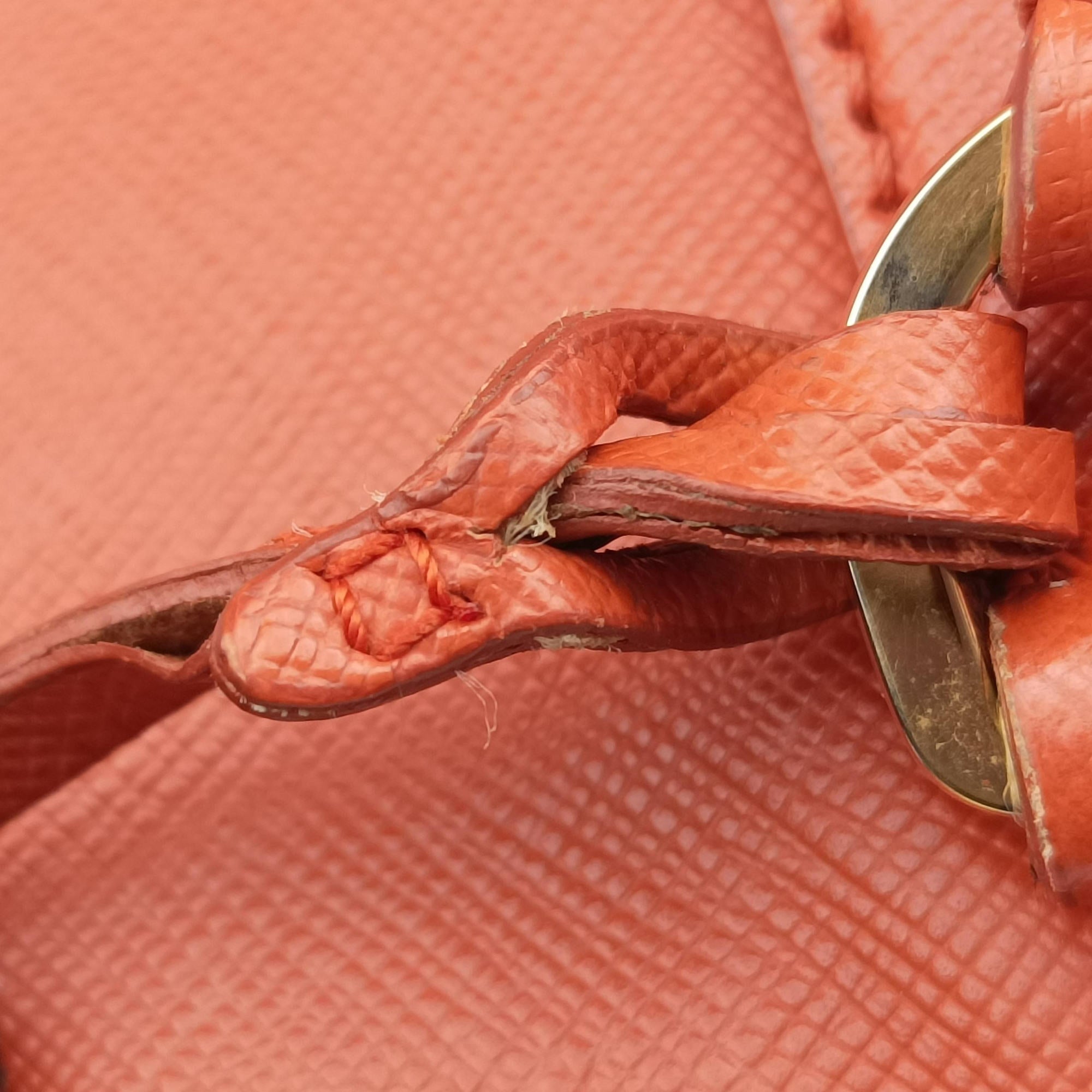Pre-owned Prada Galleria Orange SAFFIANO Leather BN1844 shoulderbag | stylenewstar