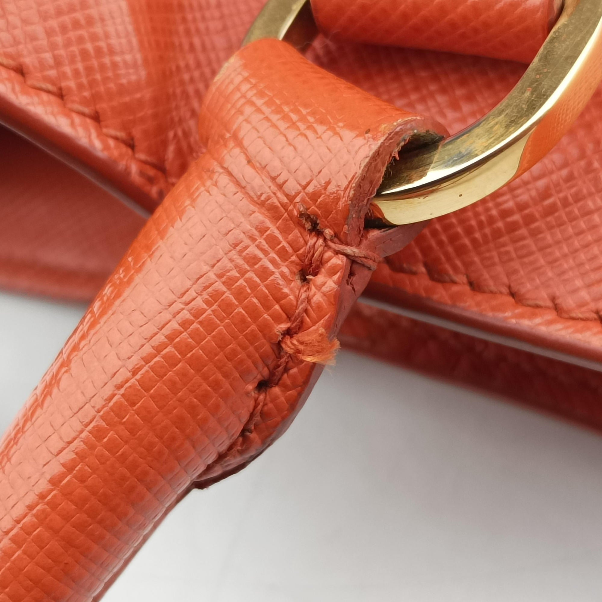 Pre-owned Prada Galleria Orange SAFFIANO Leather BN1844 shoulderbag | stylenewstar