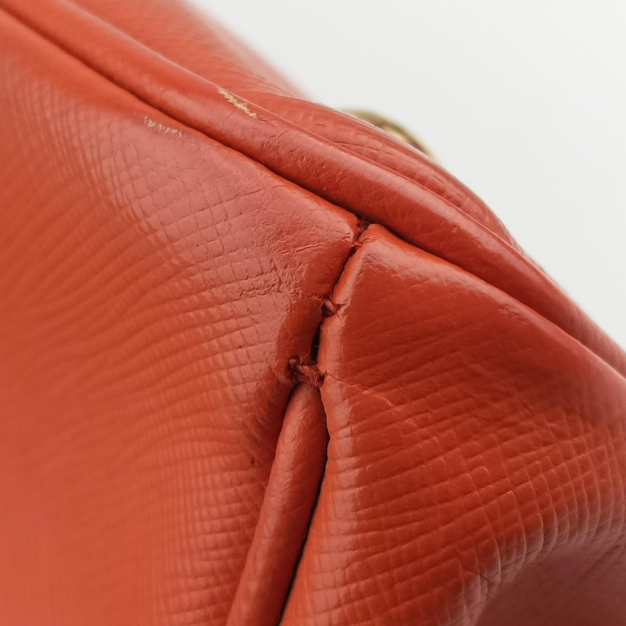 Pre-owned Prada Galleria Orange SAFFIANO Leather BN1844 shoulderbag | stylenewstar