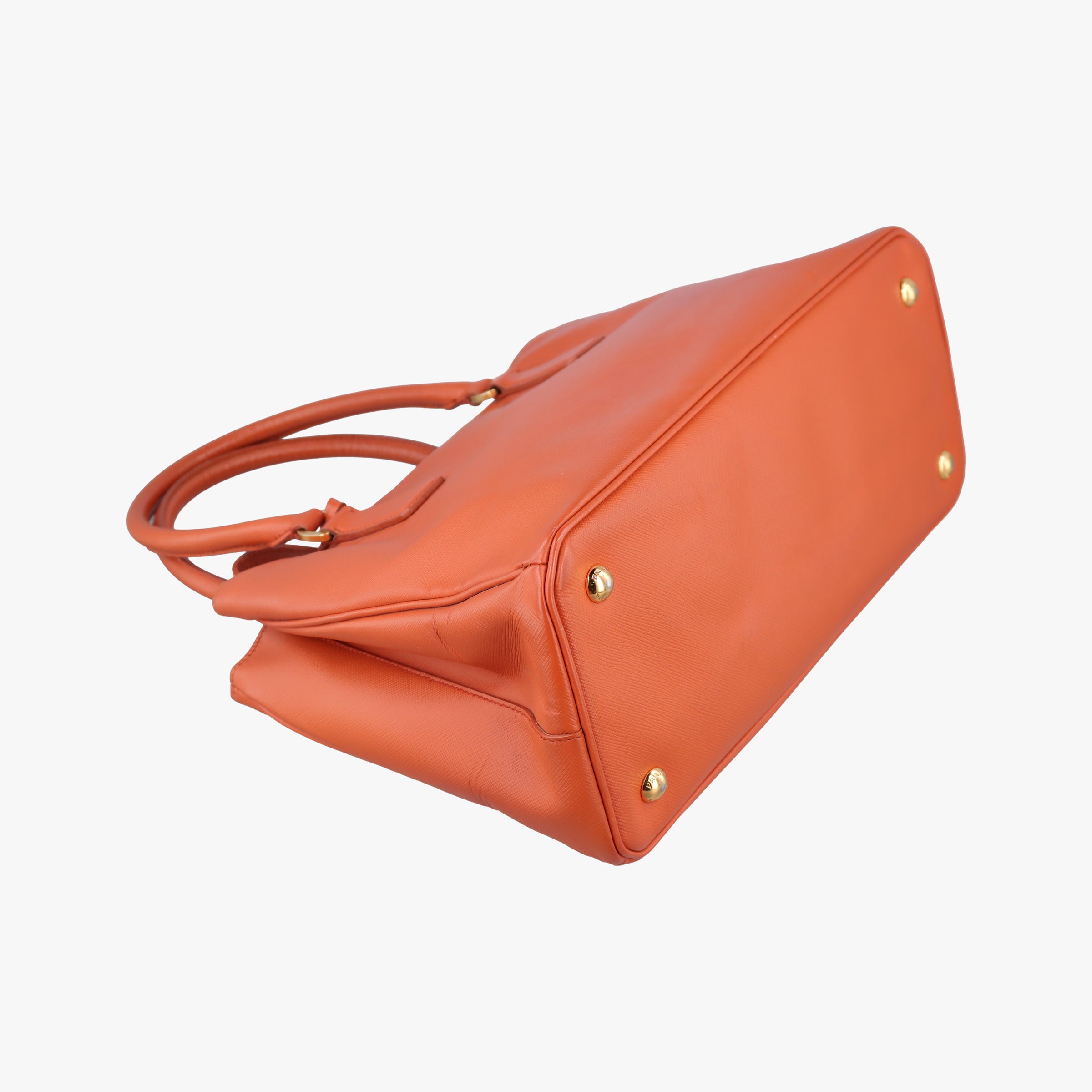 Pre-owned Prada Galleria Orange SAFFIANO Leather BN1844 shoulderbag | stylenewstar