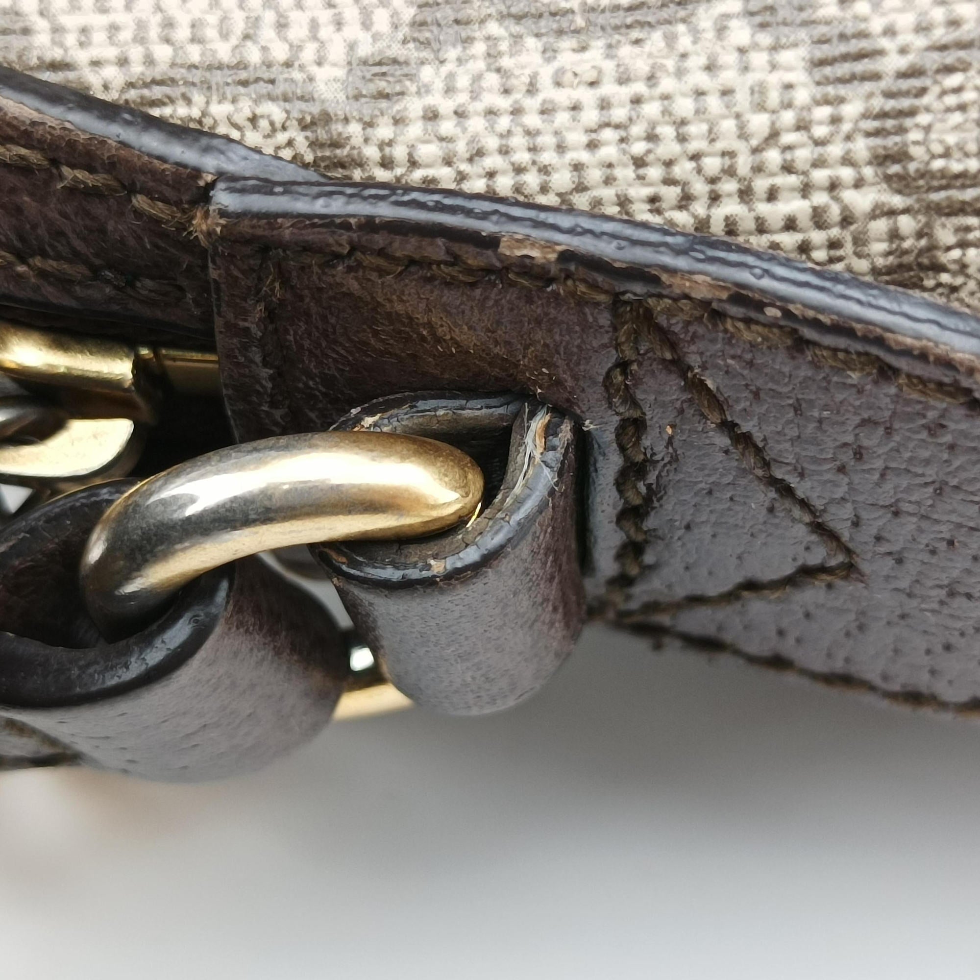 Pre-owned Gucci Ophidia brown×red×green PVC coated canvas×Leather 499621 shoulderbag | stylenewstar