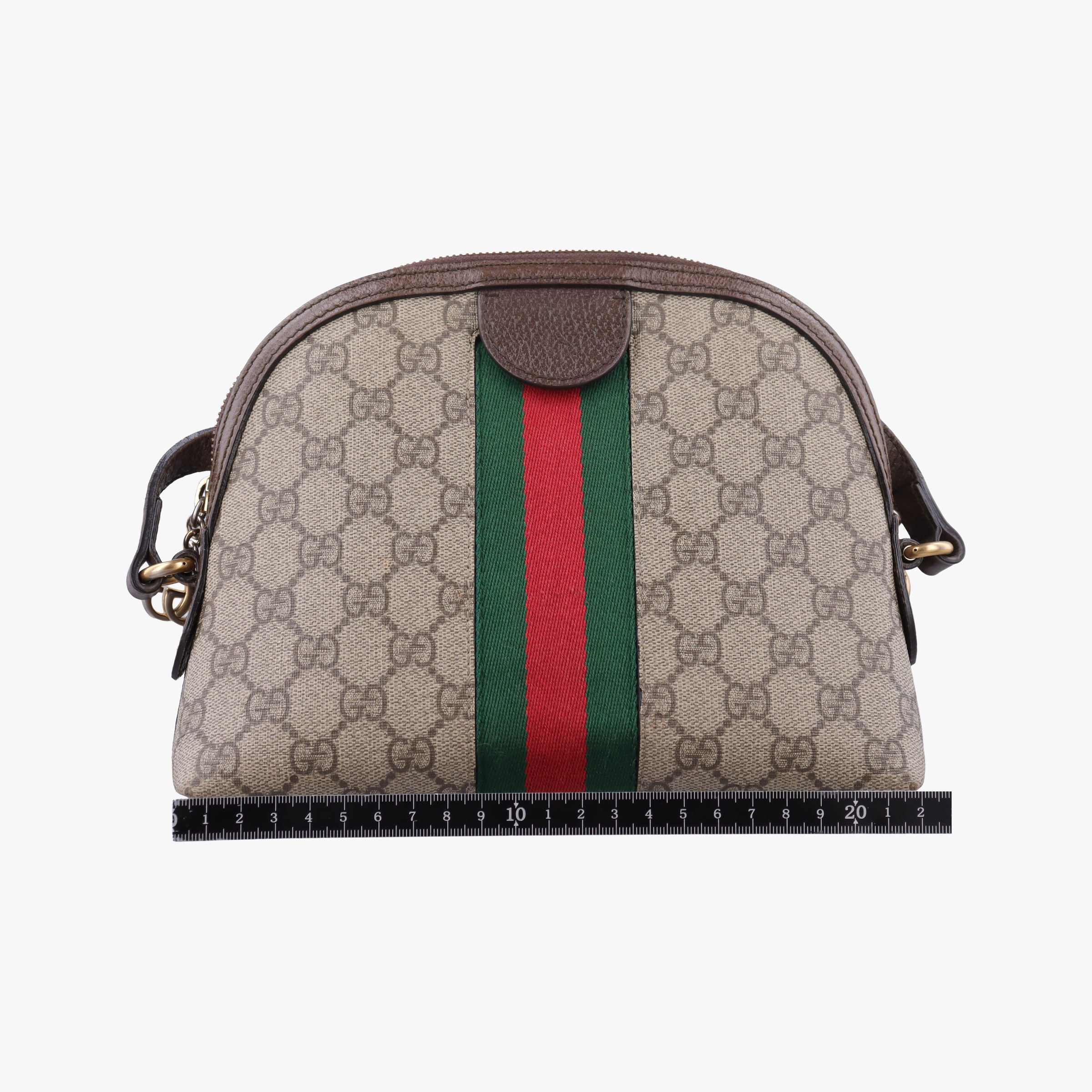 Pre-owned Gucci Ophidia brown×red×green PVC coated canvas×Leather 499621 shoulderbag | stylenewstar