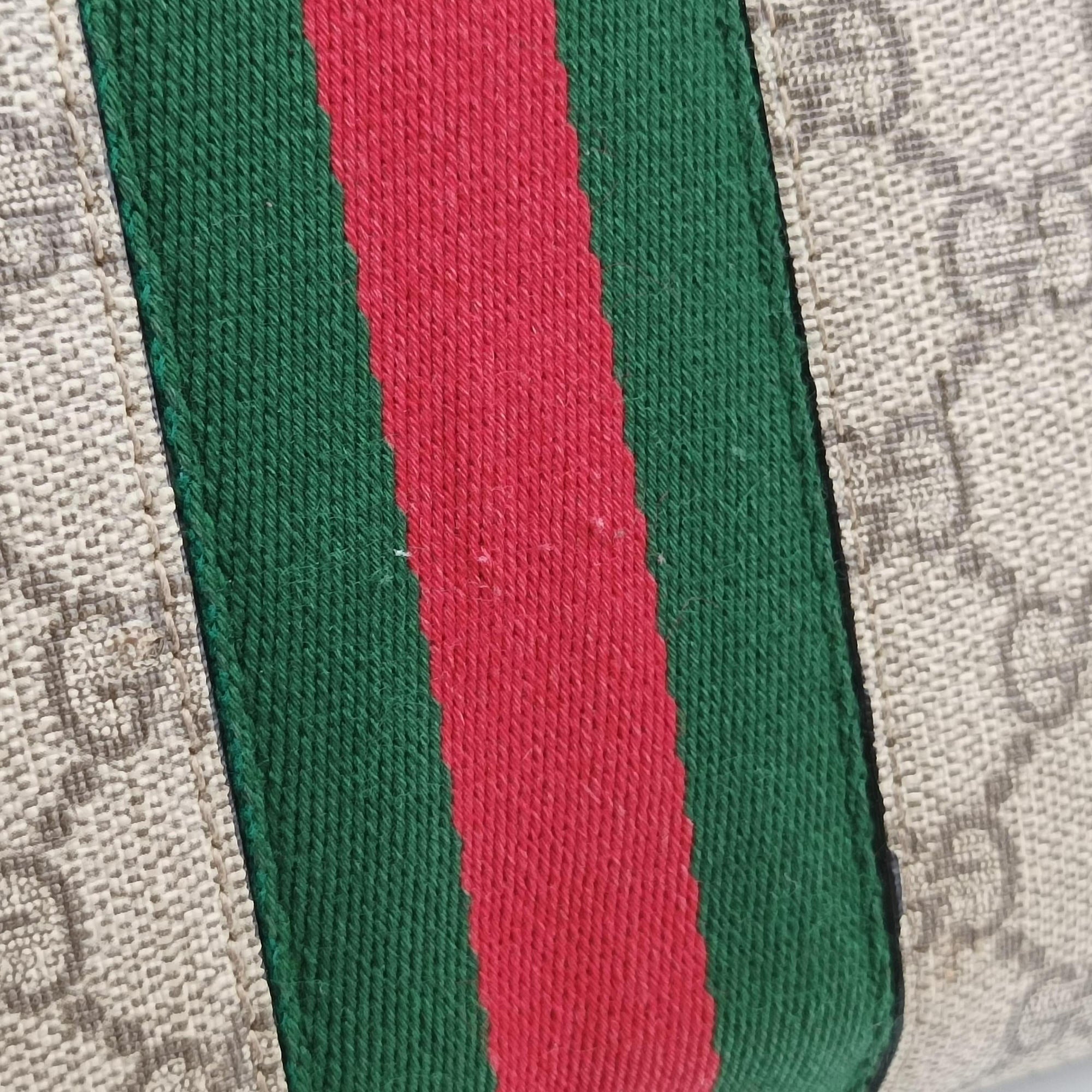 Pre-owned Gucci Ophidia brown×red×green PVC coated canvas×Leather 499621 shoulderbag | stylenewstar