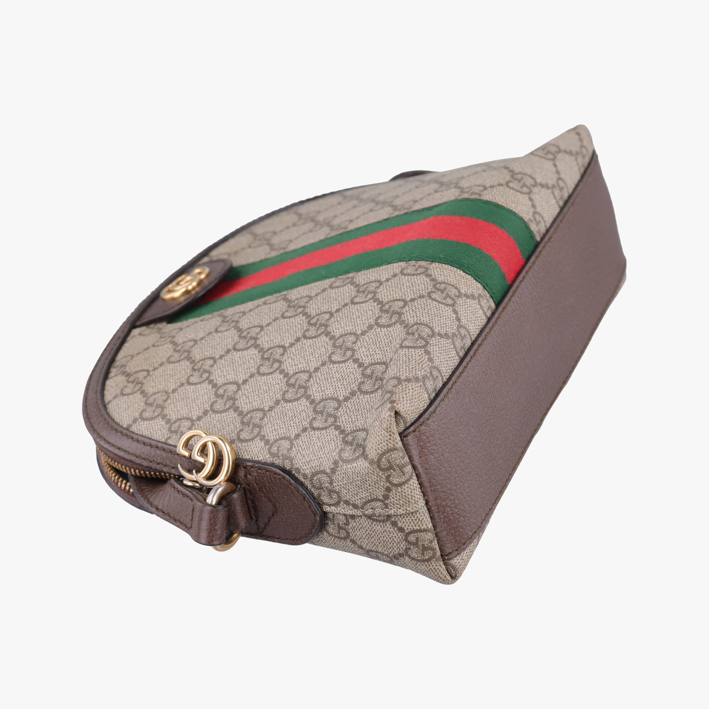 Pre-owned Gucci Ophidia brown×red×green PVC coated canvas×Leather 499621 shoulderbag | stylenewstar